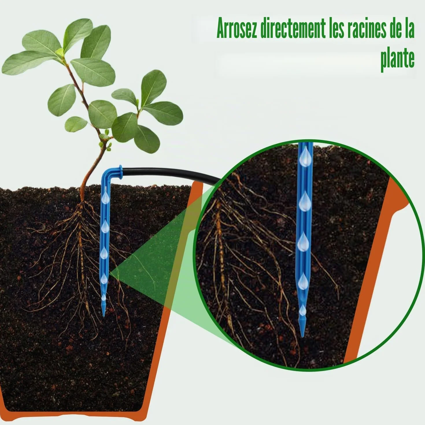 JIYANG Arrosage Automatique Goutte à Goutte 10m Tuyau 6 Modes Anti-siphon Jardin Kits