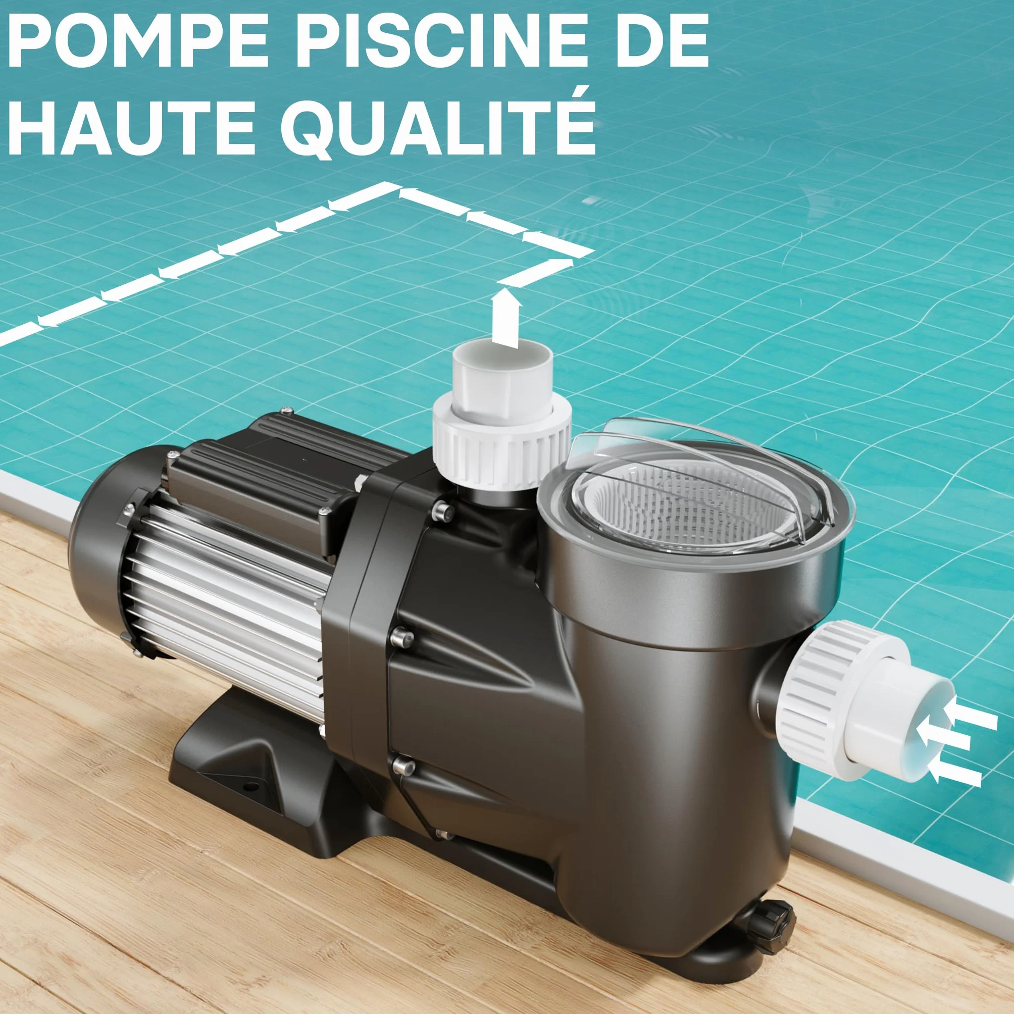 Pompe piscine 1500 W Débit 33600 l/h Filtration Circulation Eau Pool