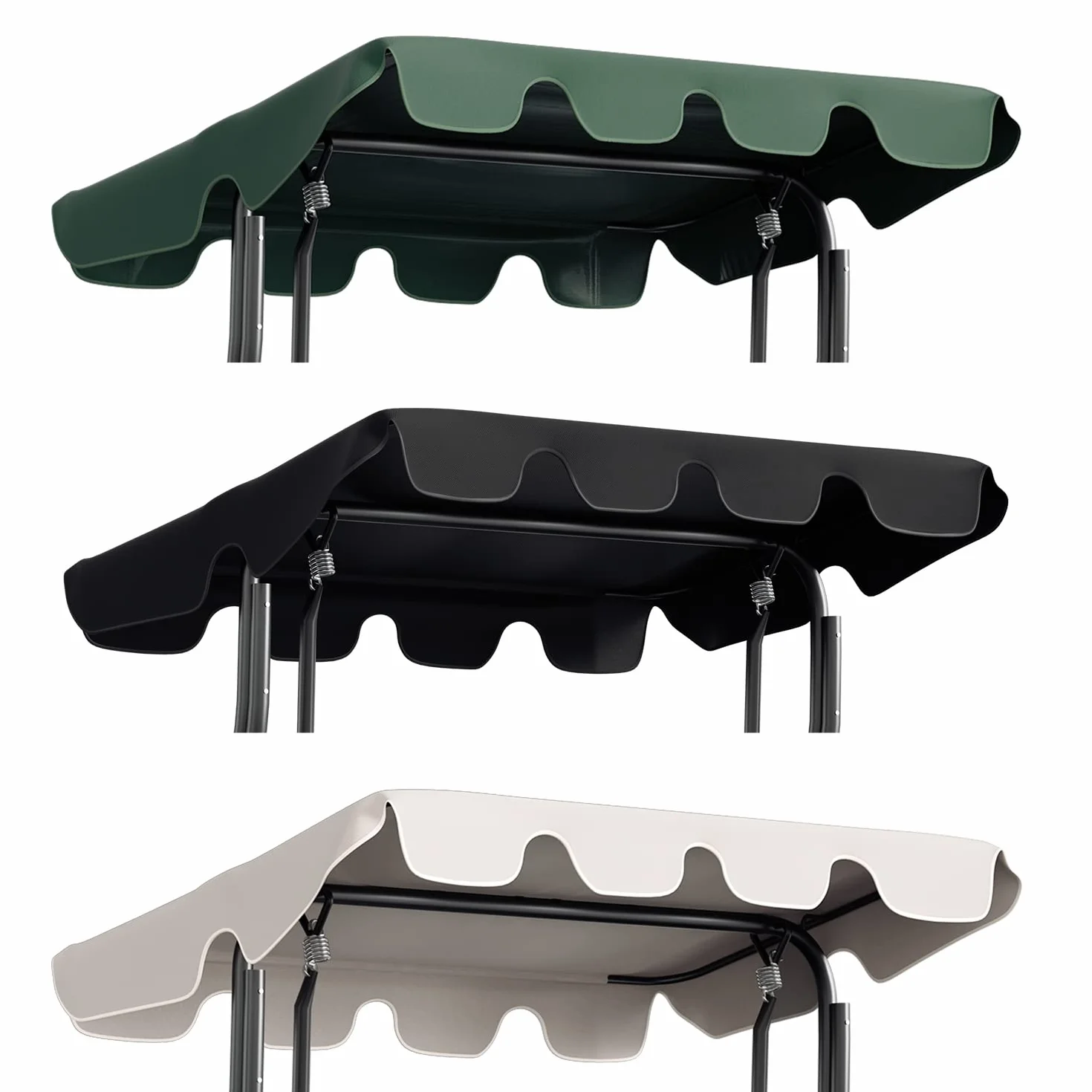 Herrselsam Housse de toit de rechange universelle pour balancelle 3 places 210 x 145 cm Vert Protection UV