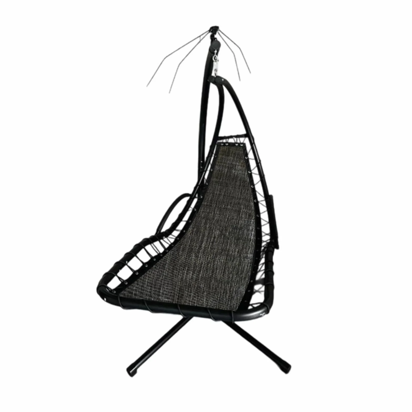 Balancelle de rechange tissu textilène 64 x 197 x 23 cm grise noire 1 pièce
