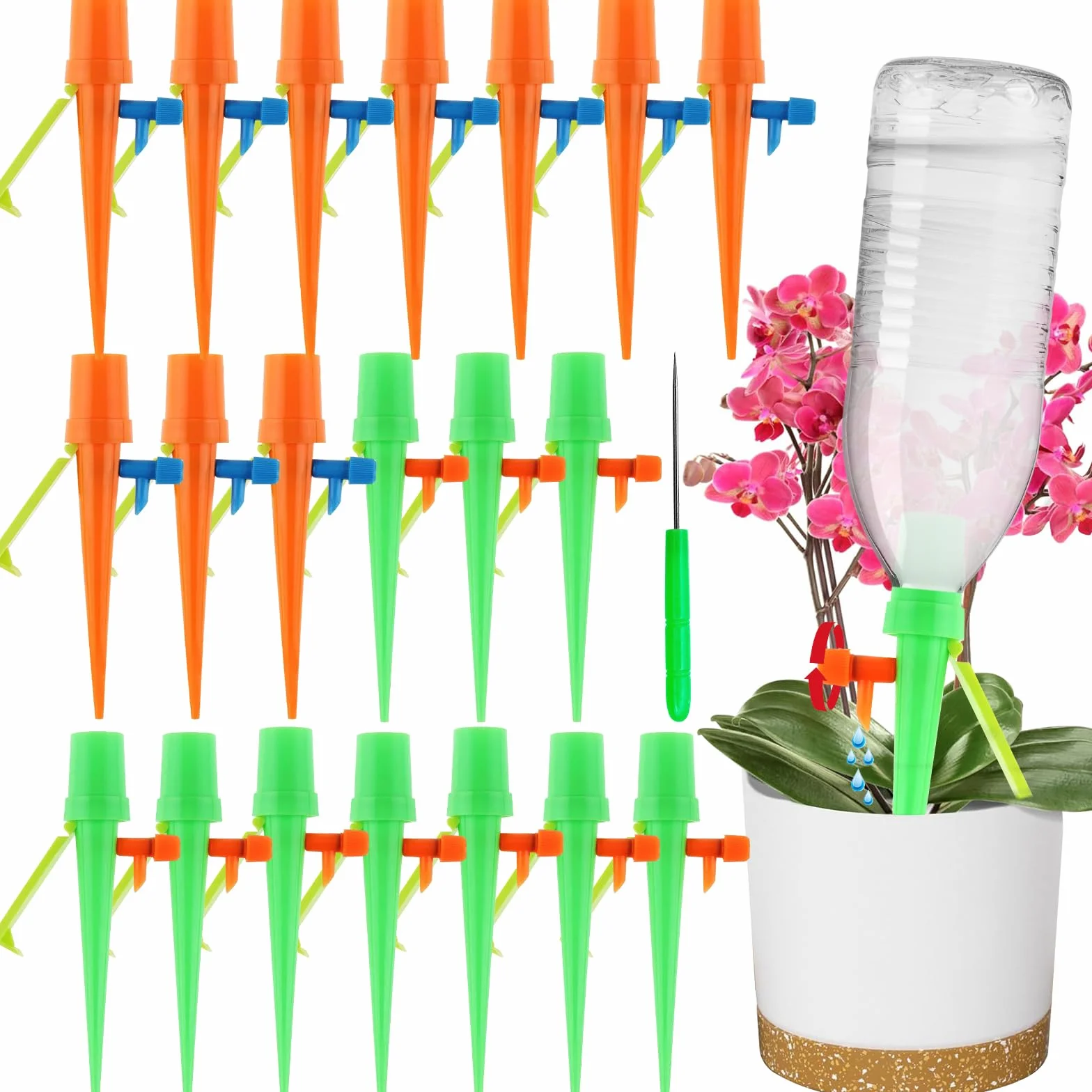 Amzeeniu Goutte à Goutte Kit Arrosage 21 pièces avec Vannes réglables Cone d'arrosage