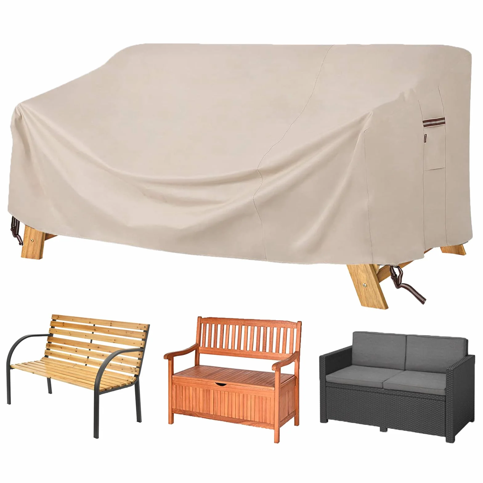 Housse Canapé Extérieur 3 Places 137x96x73/50cm 600D Oxford Jardin