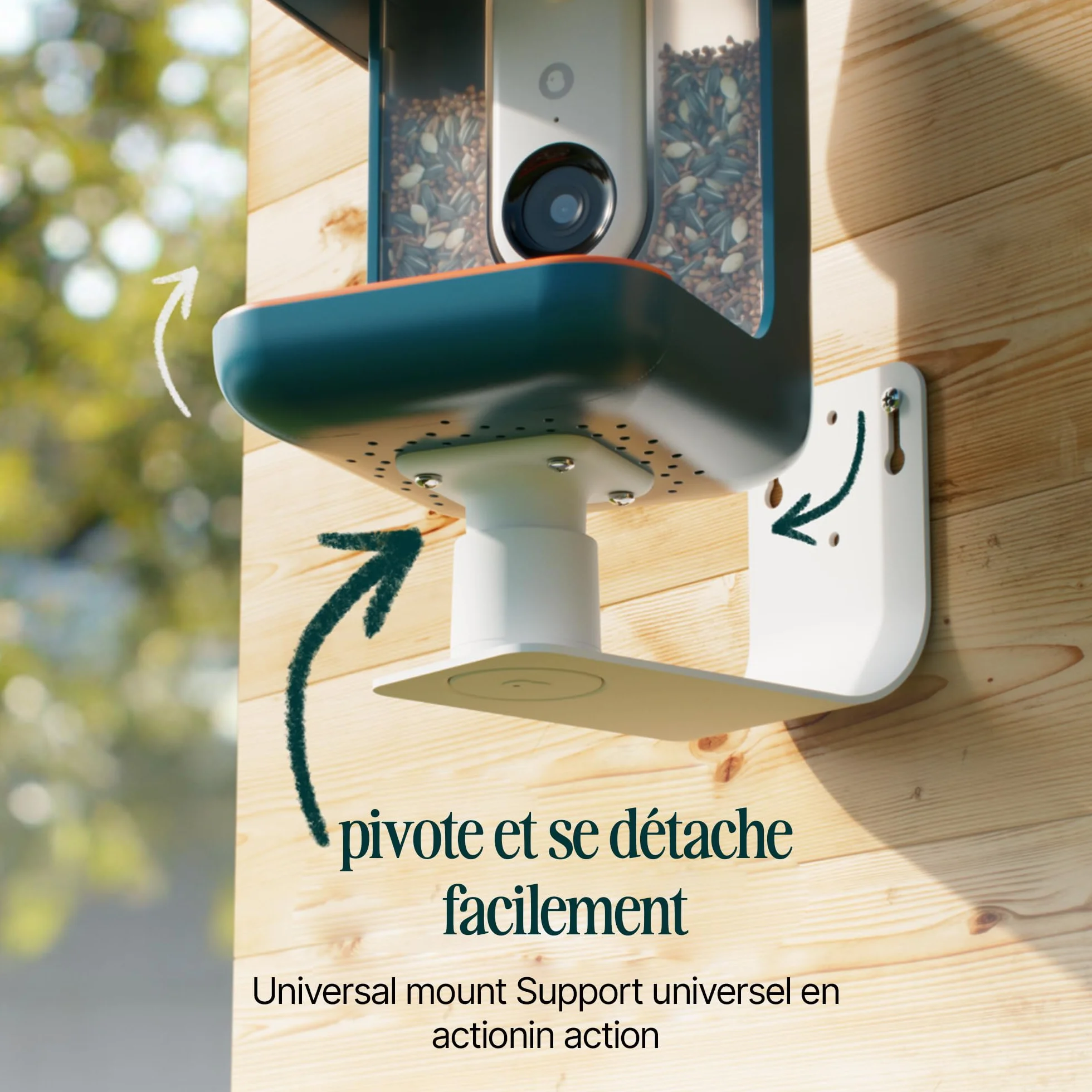 Birdbuddy Support Mural pour mangeoire à oiseaux - Accessoire mural robuste et résistant aux intempéries