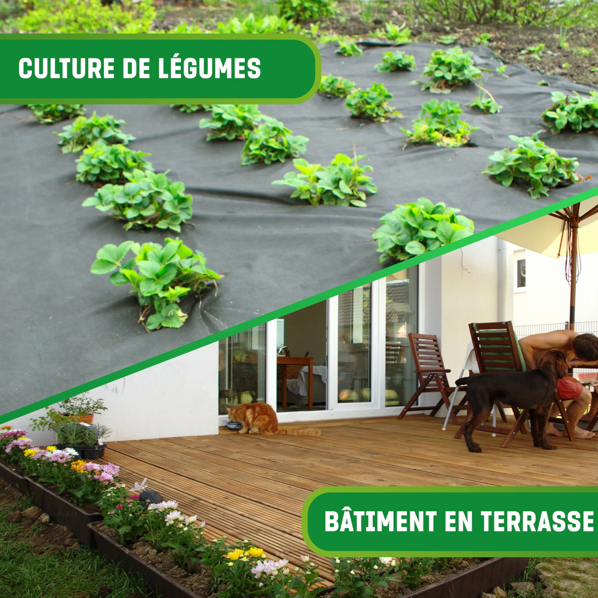 GardenGloss Toile de Paillage Anti Mauvaises Herbes 50m2 50g/m2 Géotextile Indéchirable Perméable à l'eau Stable Aux UV 50m x 1m 1 Rouleau
