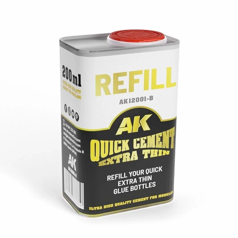 AK Interactive: Quick Cement Extra Fine (Colle) - Recharge de 200 ml