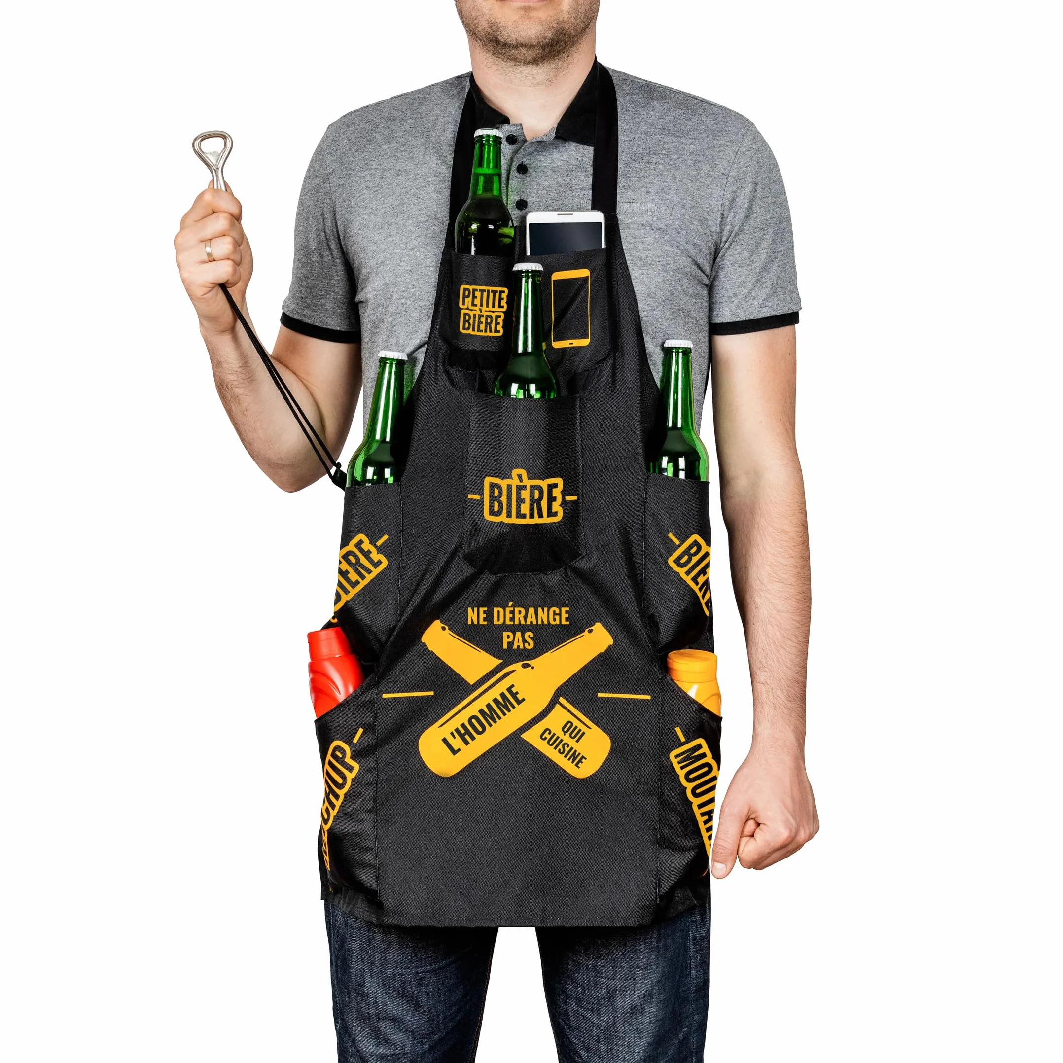 Froster Tablier Barbecue Homme Imperméable avec Poches Bière