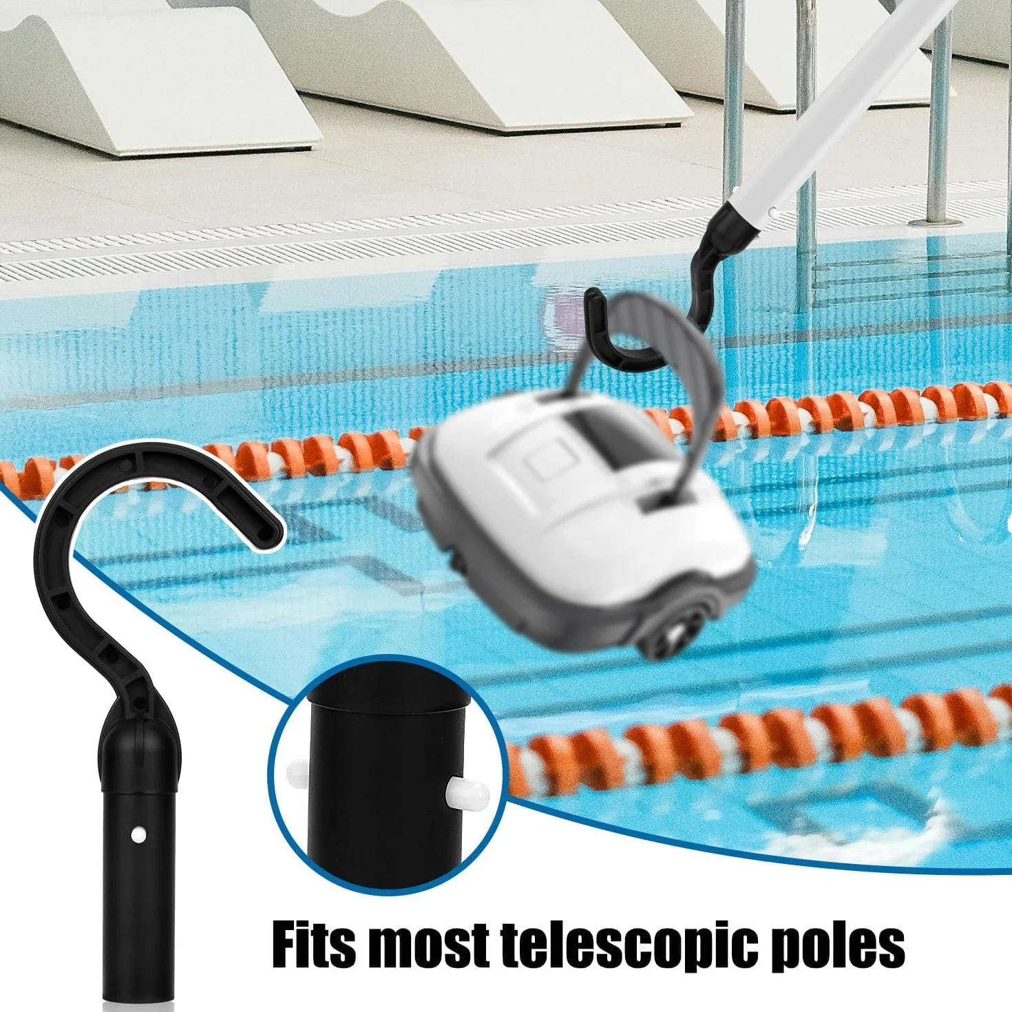 Crochet de Nettoyage de Piscine, Accessoire pour Robot Aspirateur