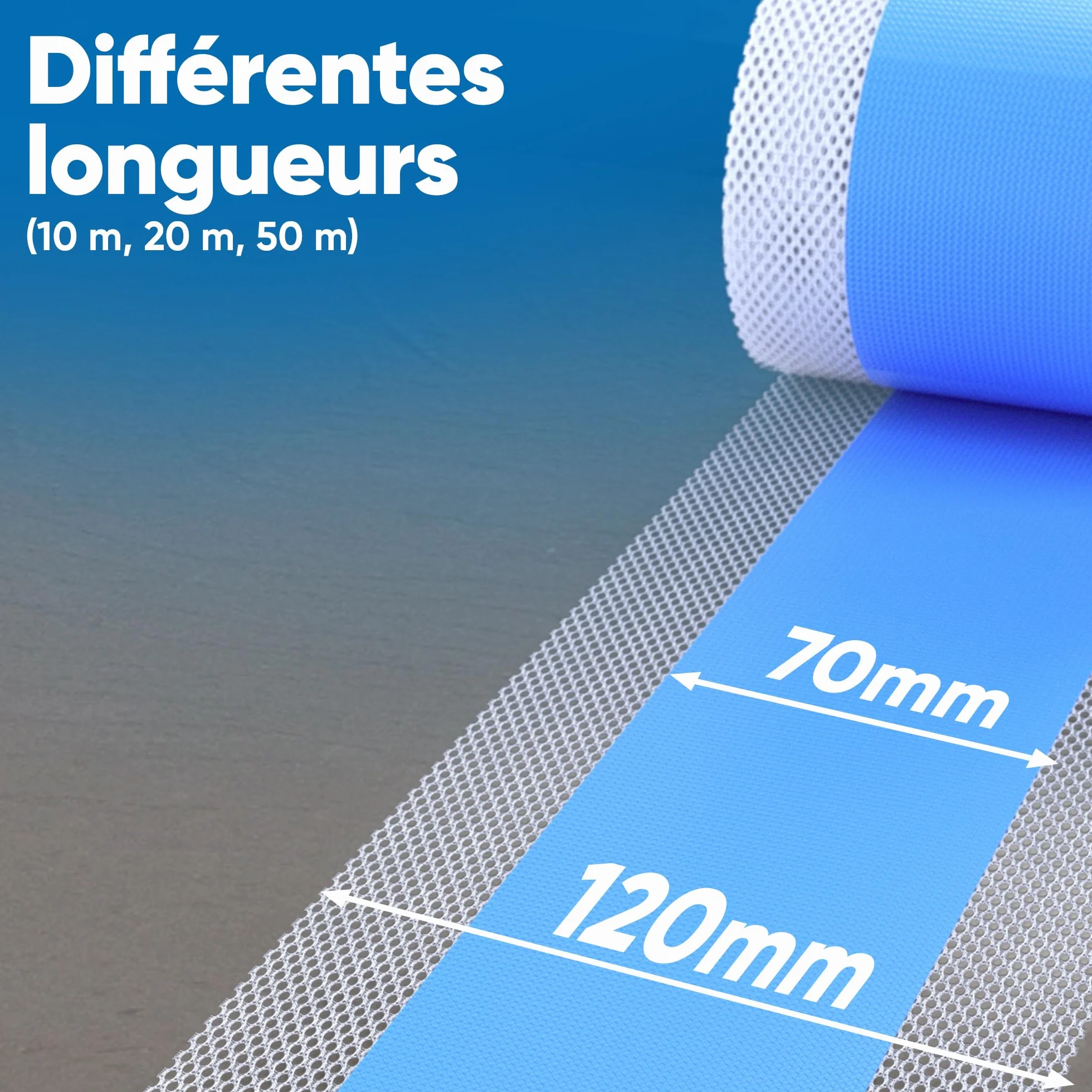 Bande d’étanchéité D11, 10–50 mct, bleue, bande d’étanchéité bain, bande d’étanchéité douche bande d’étanchéité carrelage