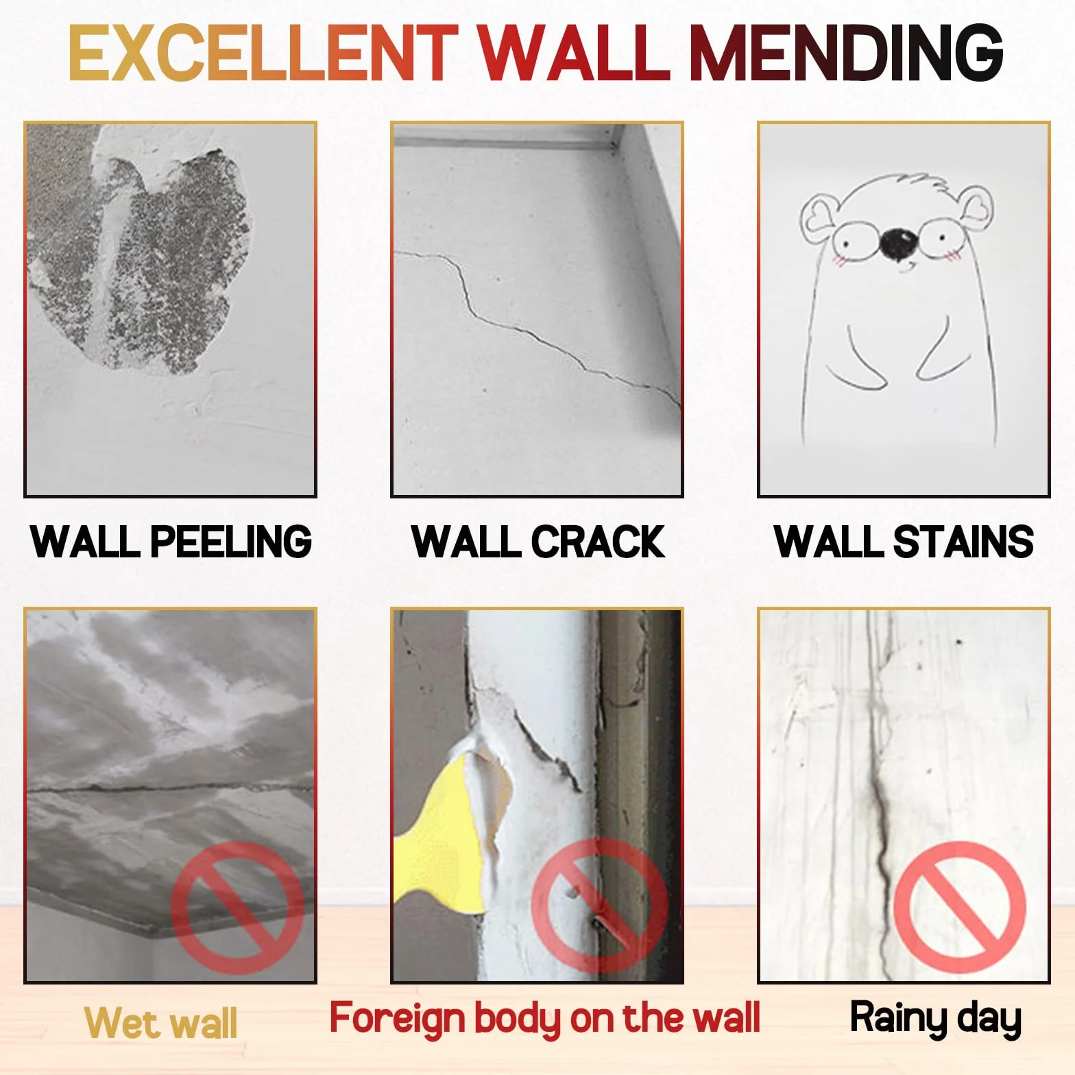 Crème de Réparation Murale, Enduit de Rebouchage Imperméable et à Séchage Rapide, Enduit de Rebouchage Pâte de Murs qui Répare Efficacement les Rayures, Trous, Fissures, Graffitis Sur les Murs (1)