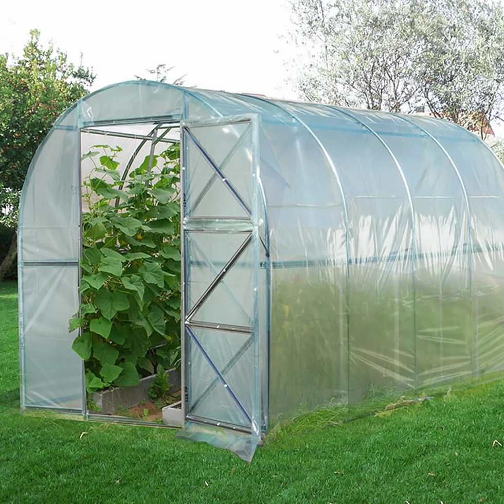 Bâche de Rechange pour Serre de Jardin 2x10M Transparente Polyéthylène Résistance aux UV