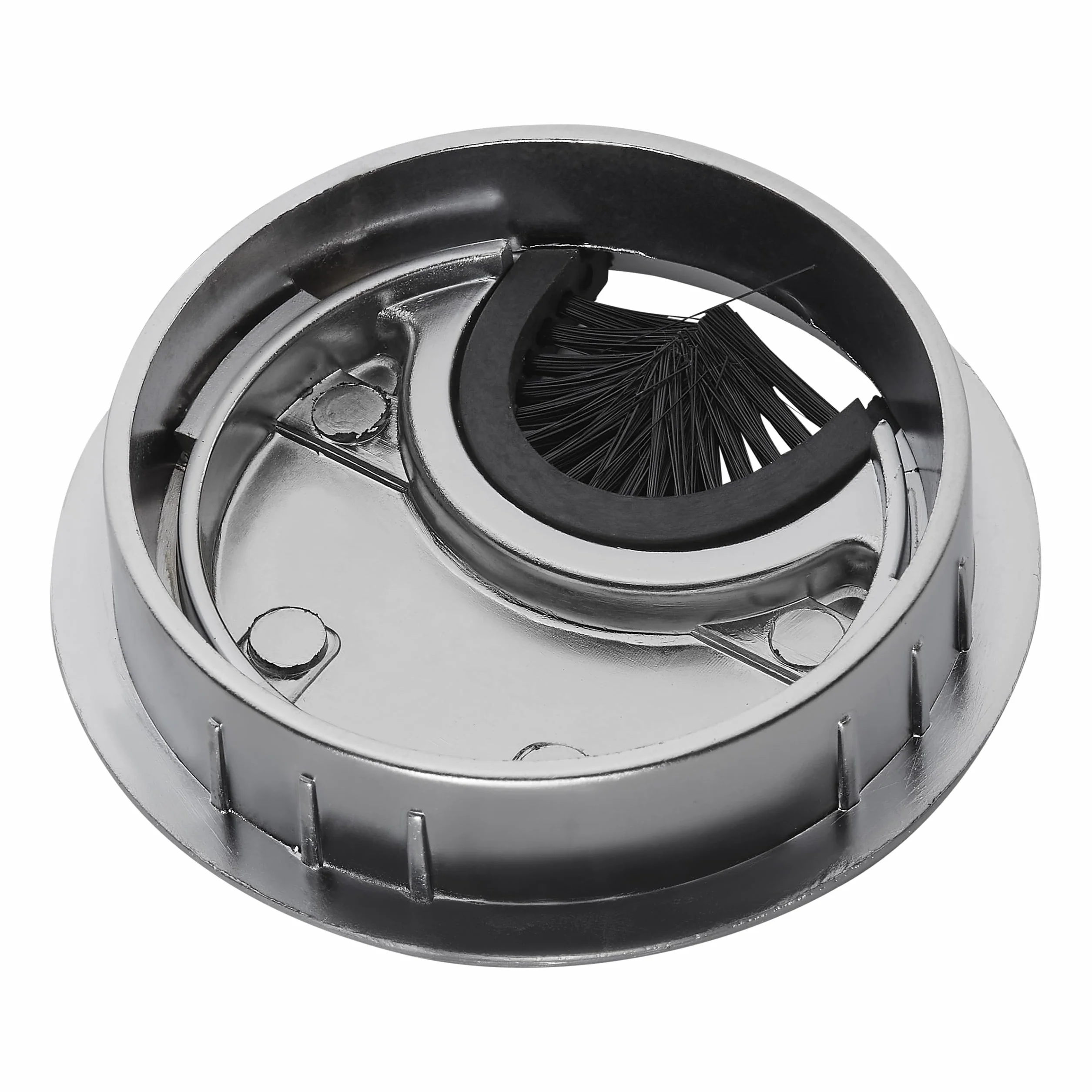 SOTECH 2 pièces Passages de câbles en métal chromé mat Dimension de perçage Ø 60 mm Bureau avec joint anti-poussière