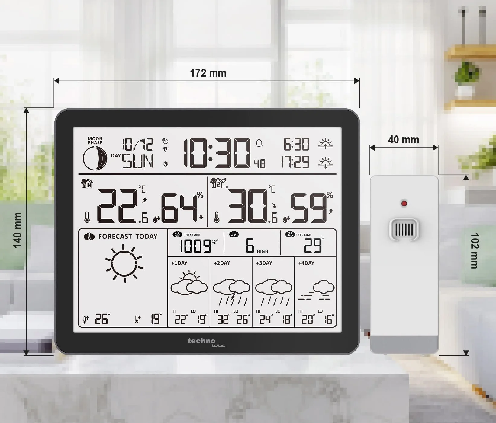 Station météo WD3000 avec émetteur extérieur et application Direct Weather