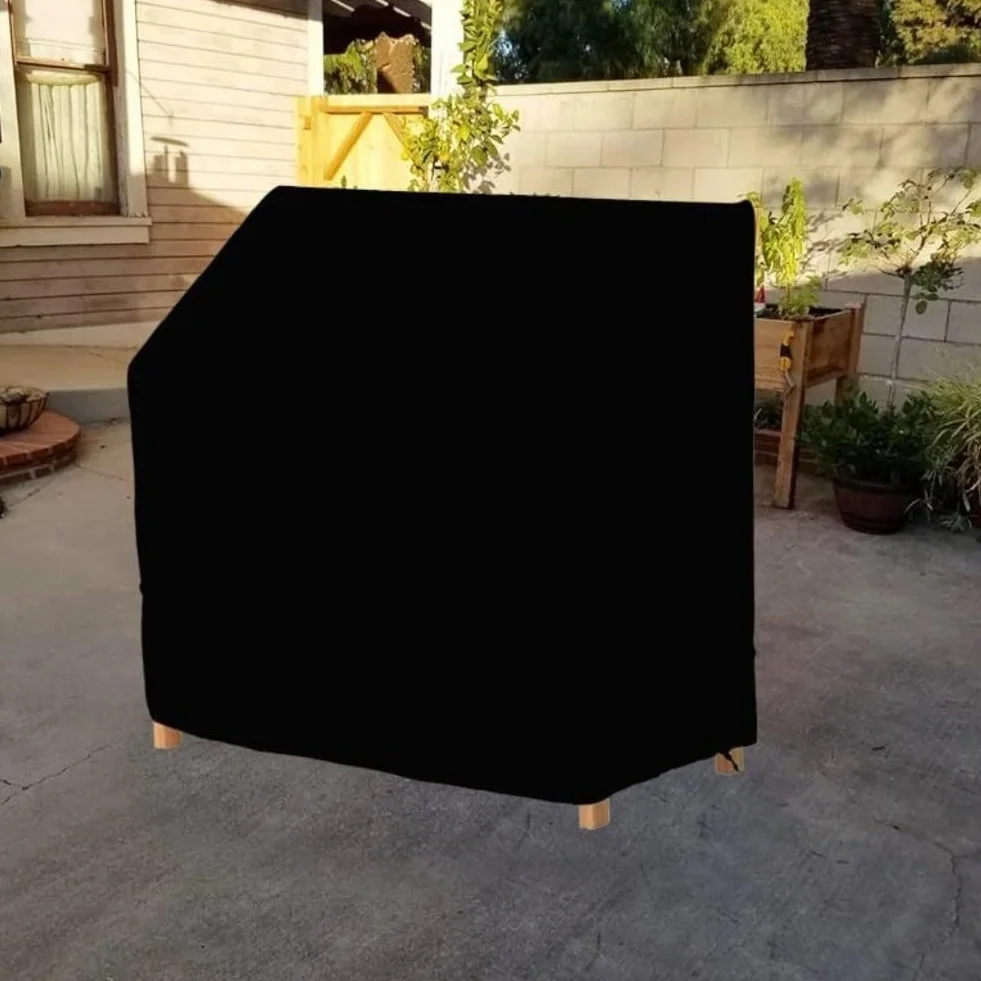Housse de banc de rempotage 114x50x122 cm tissu Oxford coupe-vent noir