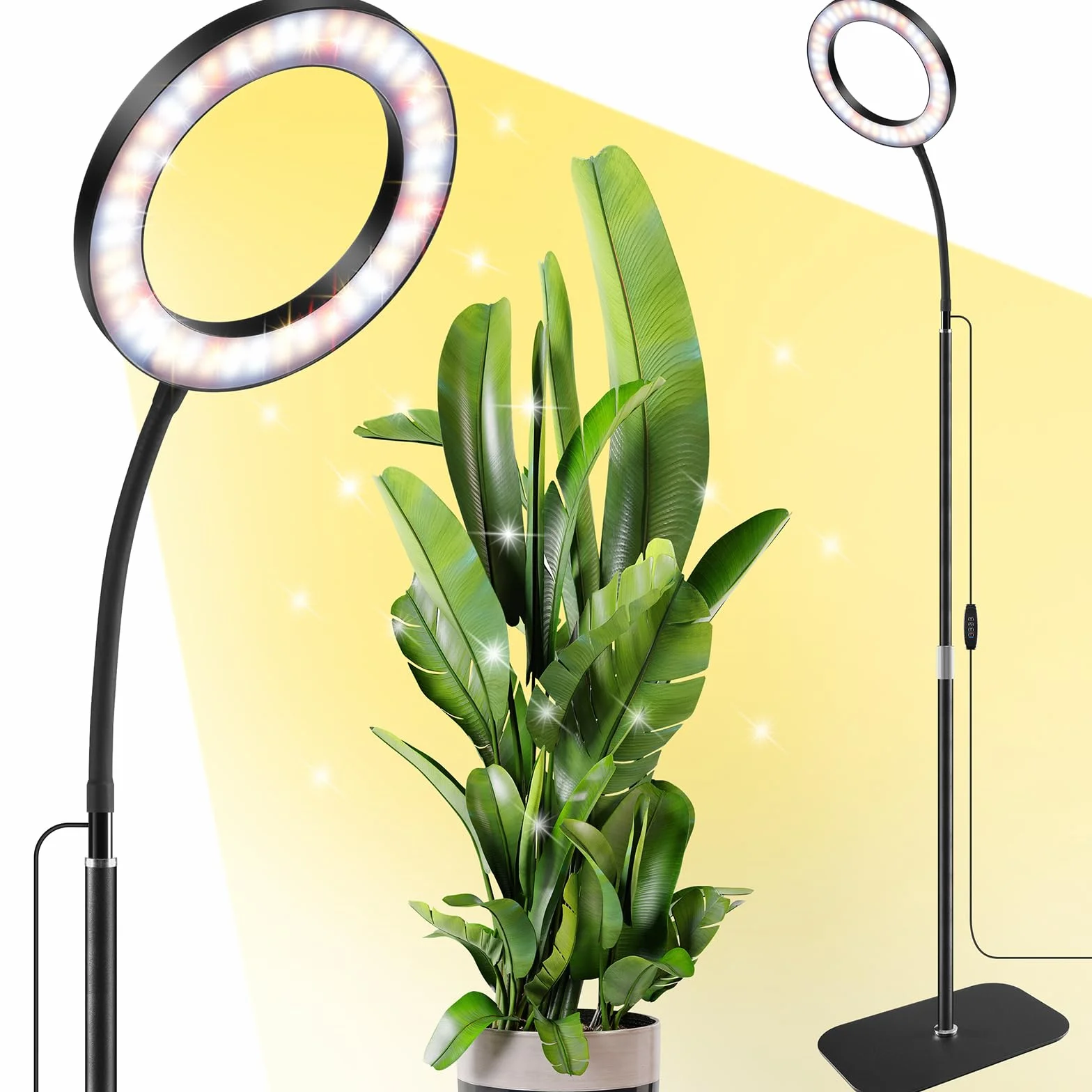COKOLILA Lampe de Croissance avec Bras Ajustables 360°, Minuterie 3/9/12H, 10 Niveaux de Diminution, 3 Modes d'Éclairage pour Plantes d'Intérieur
