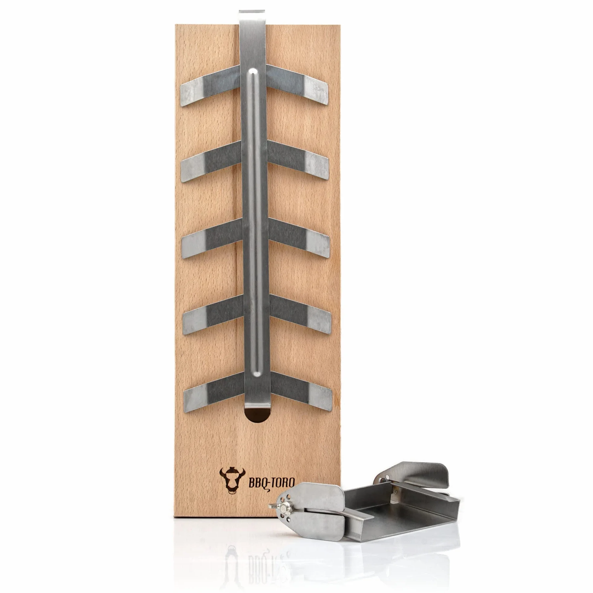 BBQ-Toro Planche à saumon en hêtre pour fumer ou griller avec support