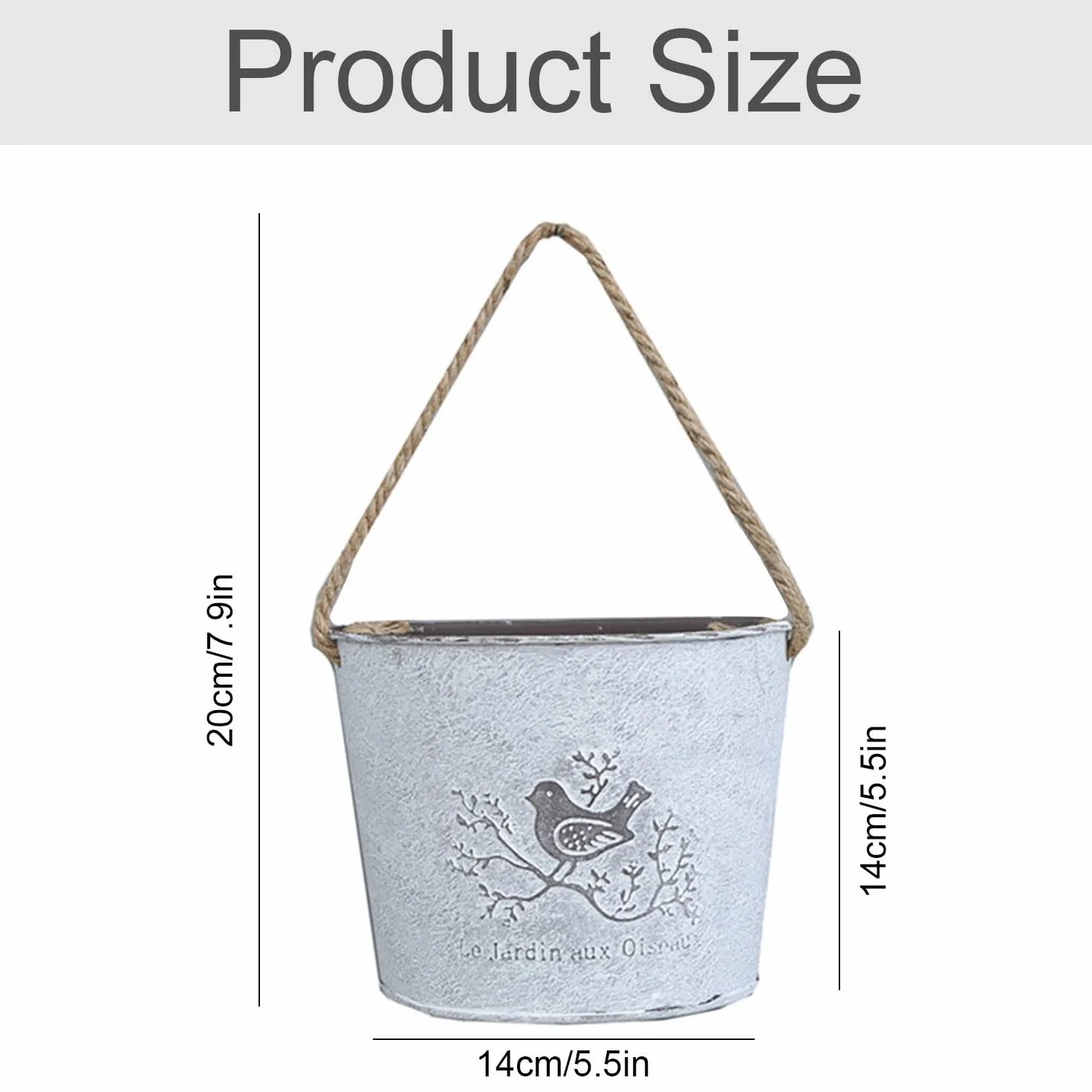 Pot de Fleurs Suspendu Galvanisé Demi-Cercle Vase Mural pour Intérieur Extérieur Jardin Succulentes, 2 Ensembles