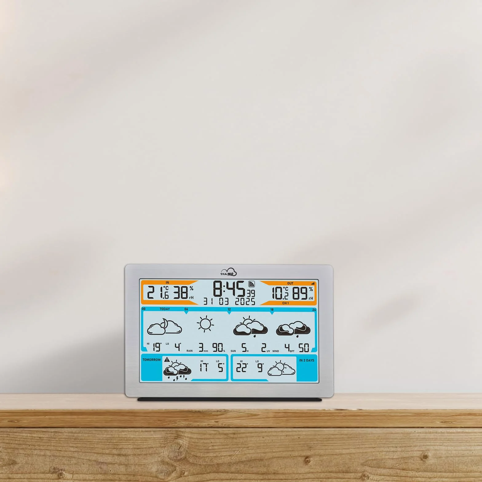 TFA Dostmann Station météo WiFi TFA.me ID-02, prévisions météo 3-6 jours, capteur extérieur sans fil, argenté