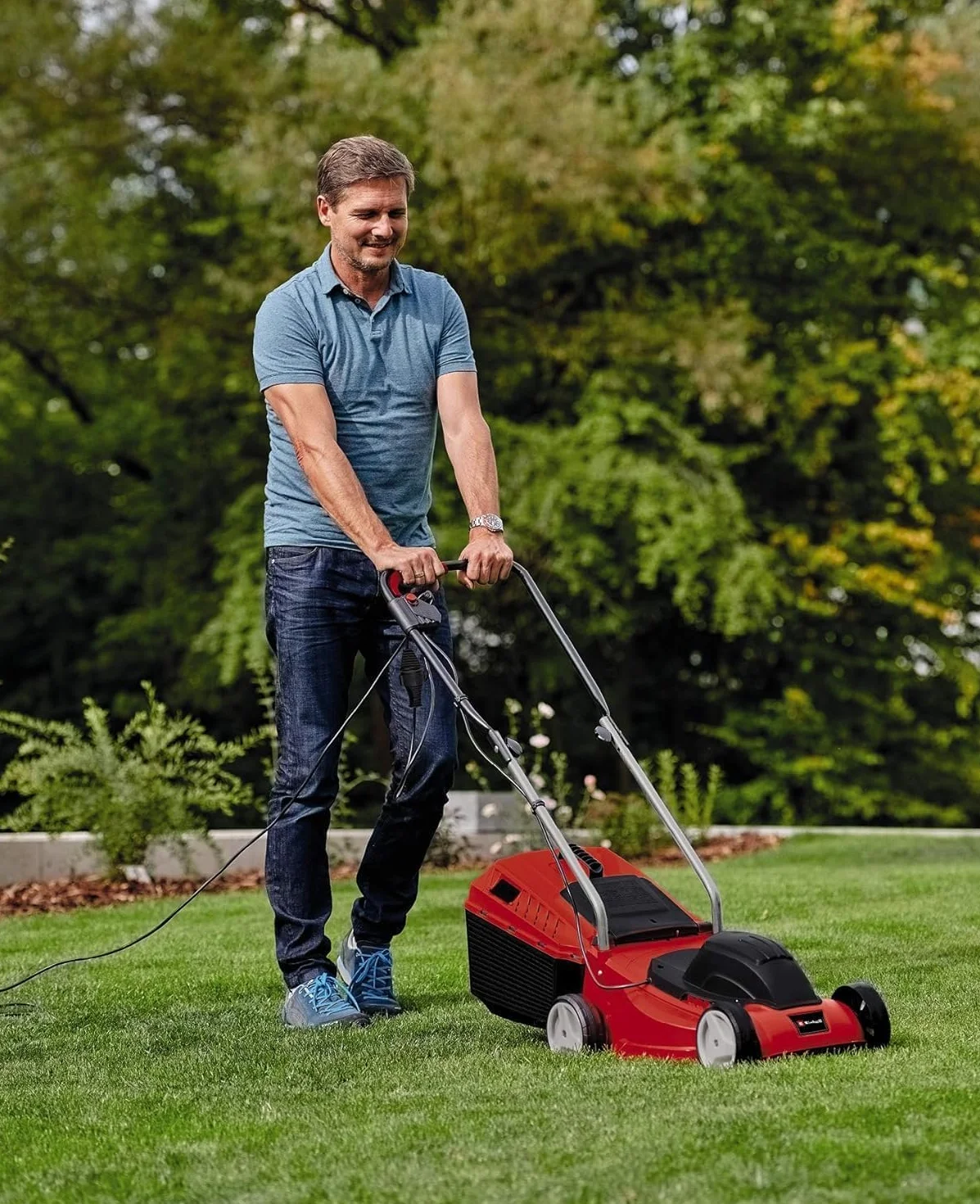 Einhell Tondeuse à Gazon Électrique GC-EM 1032 1000 W Largeur de Coupe 32 cm Bac 30 L