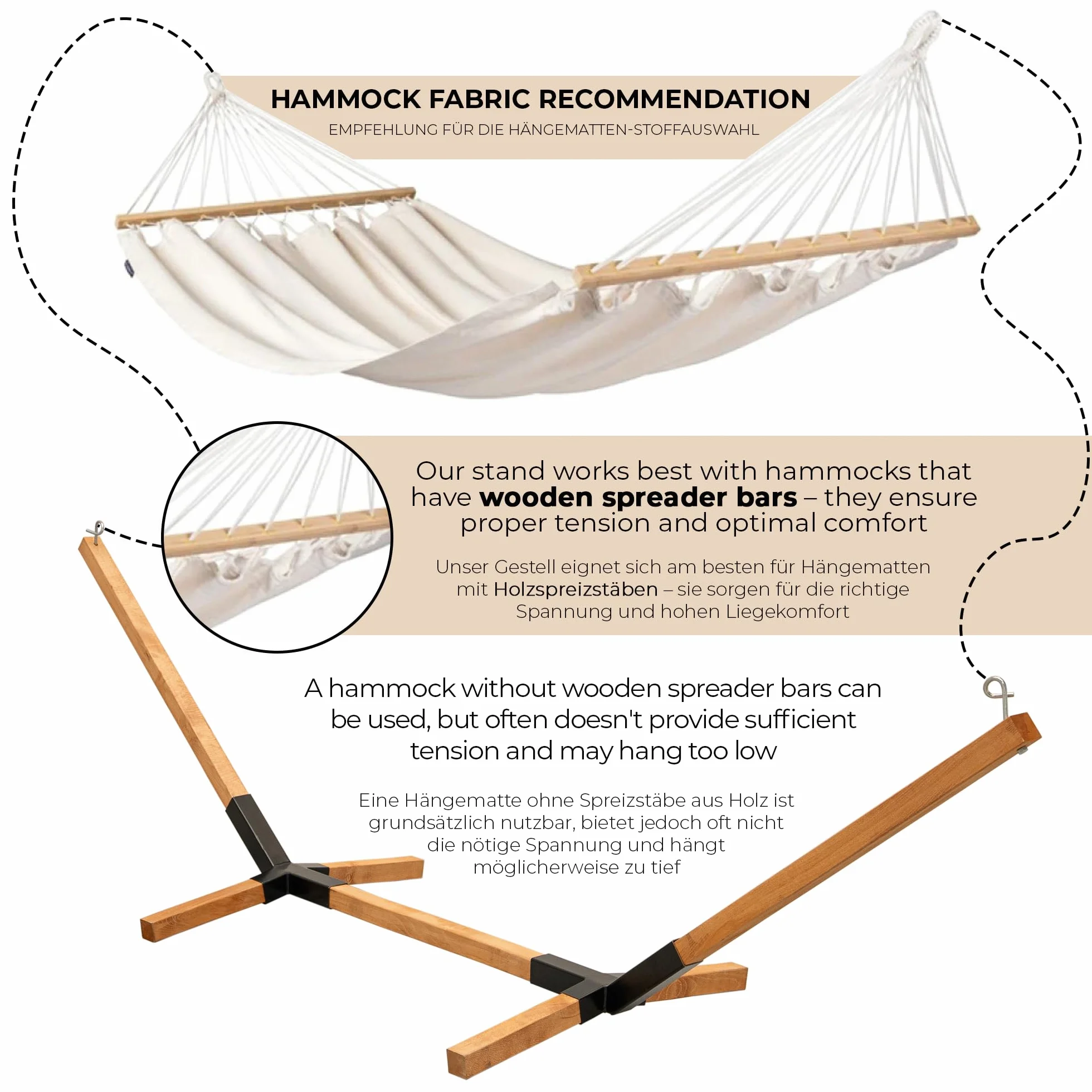 Hamac en bois MOE UHANE pour jardin, montage rapide sans outils, bois naturel, compact, écologique