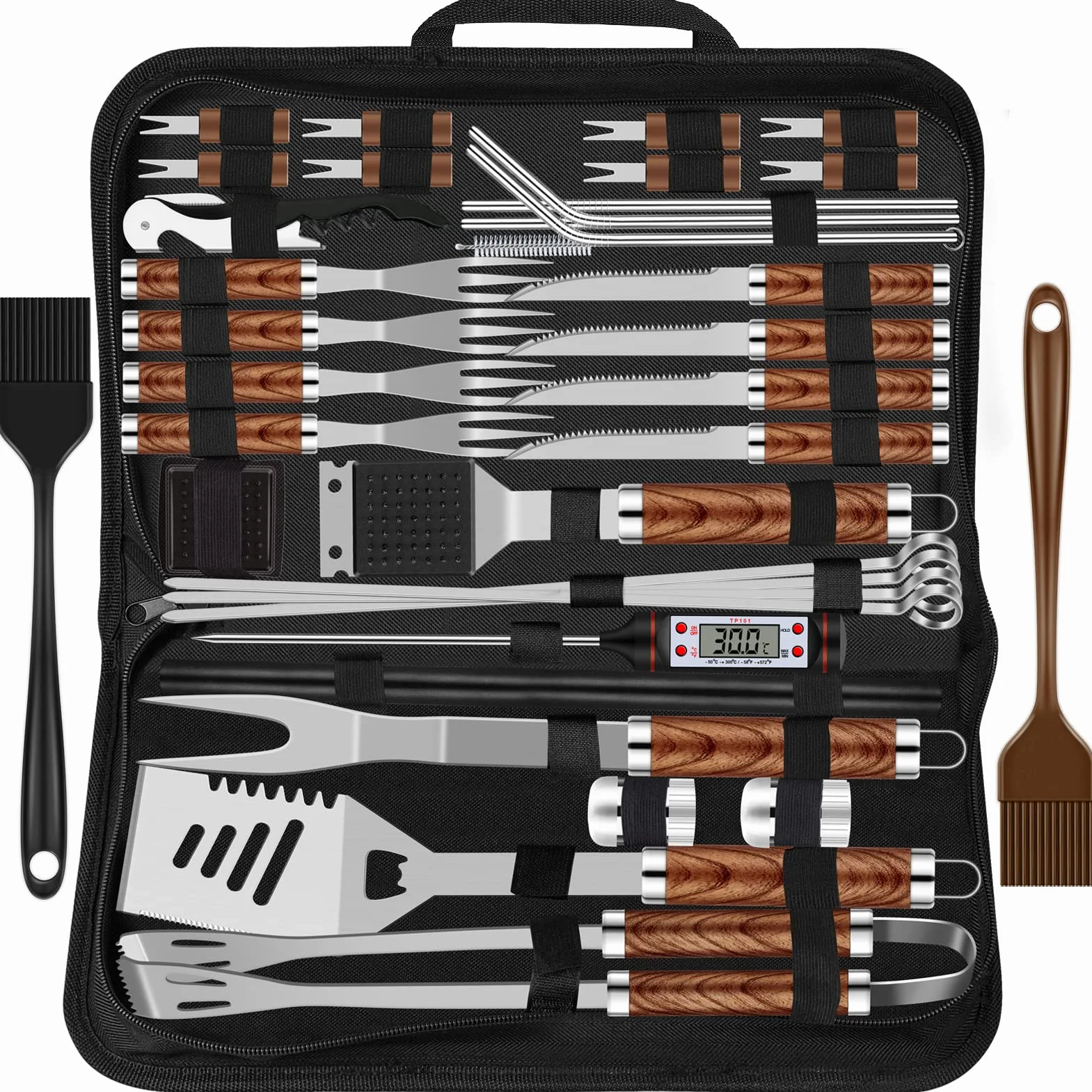 Grilliance Barbecue Set 38pcs Accessoires de Grill en Acier Inoxydable avec Sac et Tapis