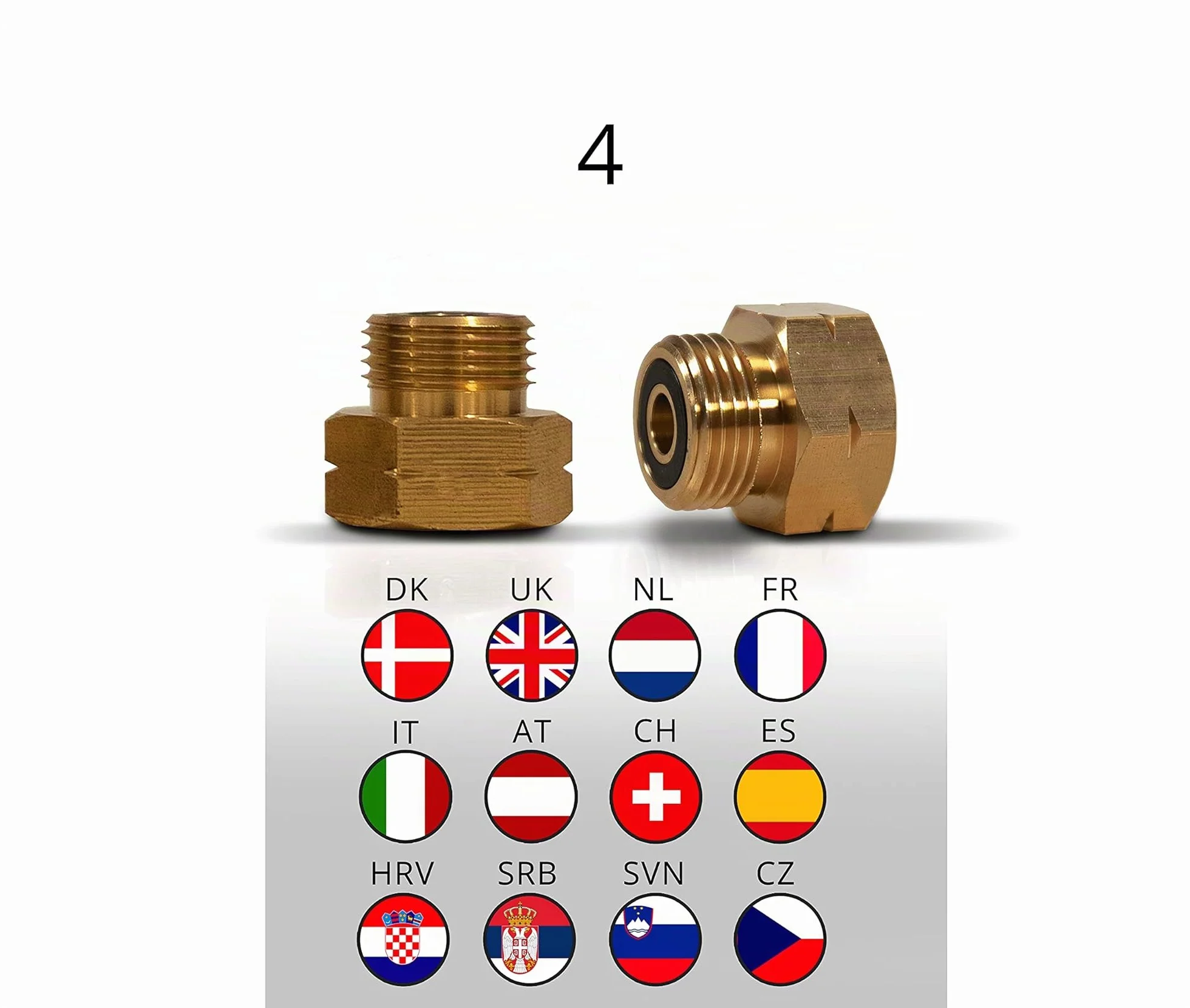 PELMOS Raccord Gaz 4 Pièces Adaptateurs Bouteille de Gaz Europe Adaptateur Gaz Vannes Pression