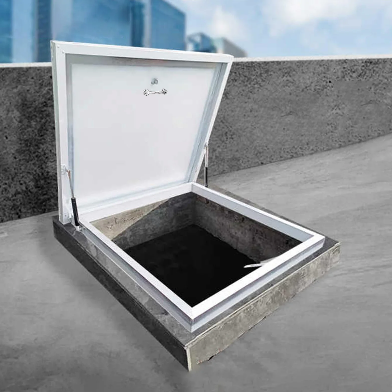 Porte d'accès pour grenier en aluminium, trappe de toit imperméable avec loquet de verrouillage, couverture d'accès sécurisée pour fenêtre de toit et inspection du toit