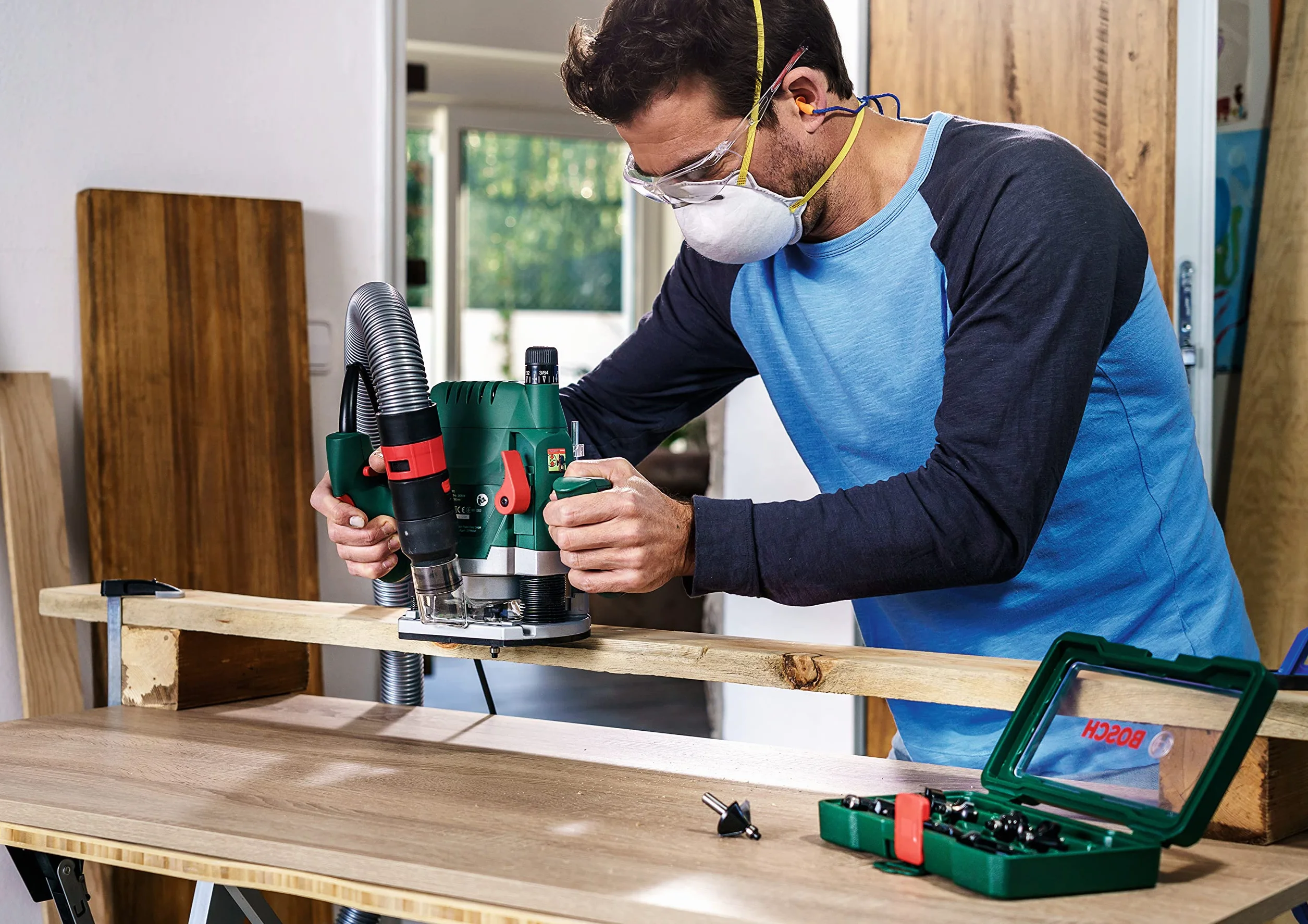 Bosch 6 pièces Ensemble de fraises au carbure (pour le bois, emmanchement Ø 6 mm, accessoires défonceuse)