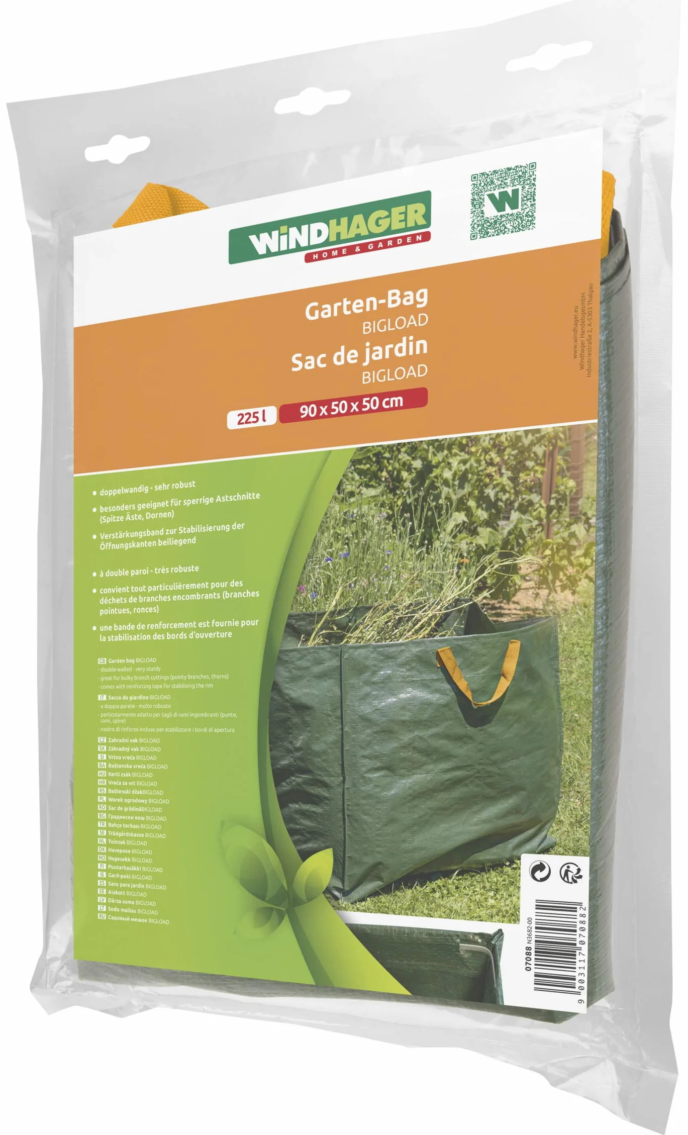 Windhager Sac de jardin BIGLOAD 225L 90 x 50 x 50 cm
