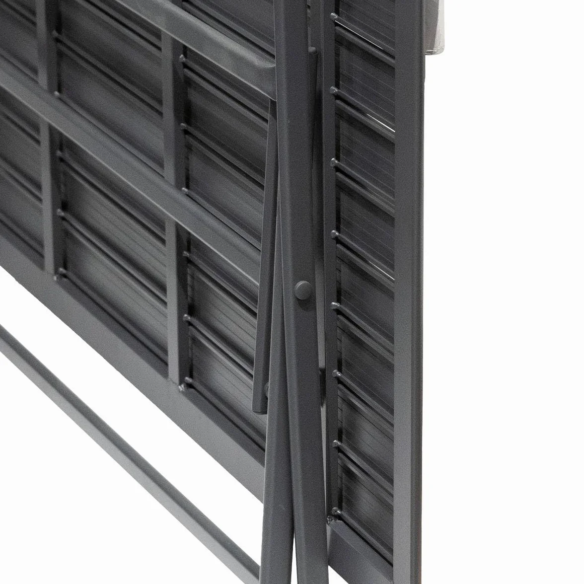 Hespéride Table de Jardin Pliante Rectangulaire Azua Gris Graphite 6 Places Aluminium Traité Epoxy Antirouille