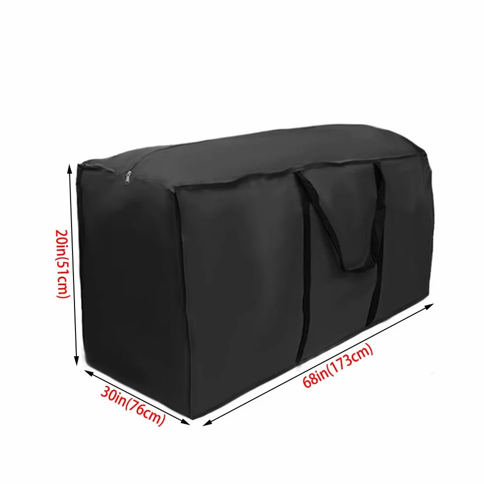 Grand Sac de Rangement pour Coussins de Jardin 210D Oxford Imperméable 173x76x51cm