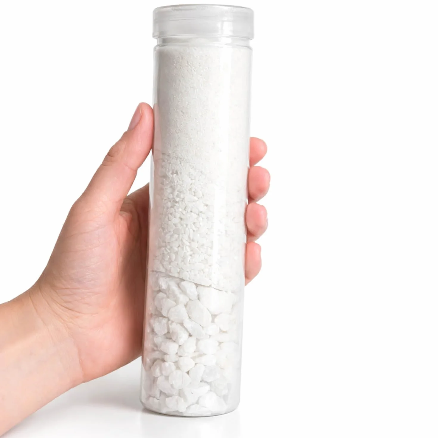 com-four® Sable décoratif Gris et Blanc 700 g, Grain 0,1–15 mm pour Bougeoirs, Vases en Verre