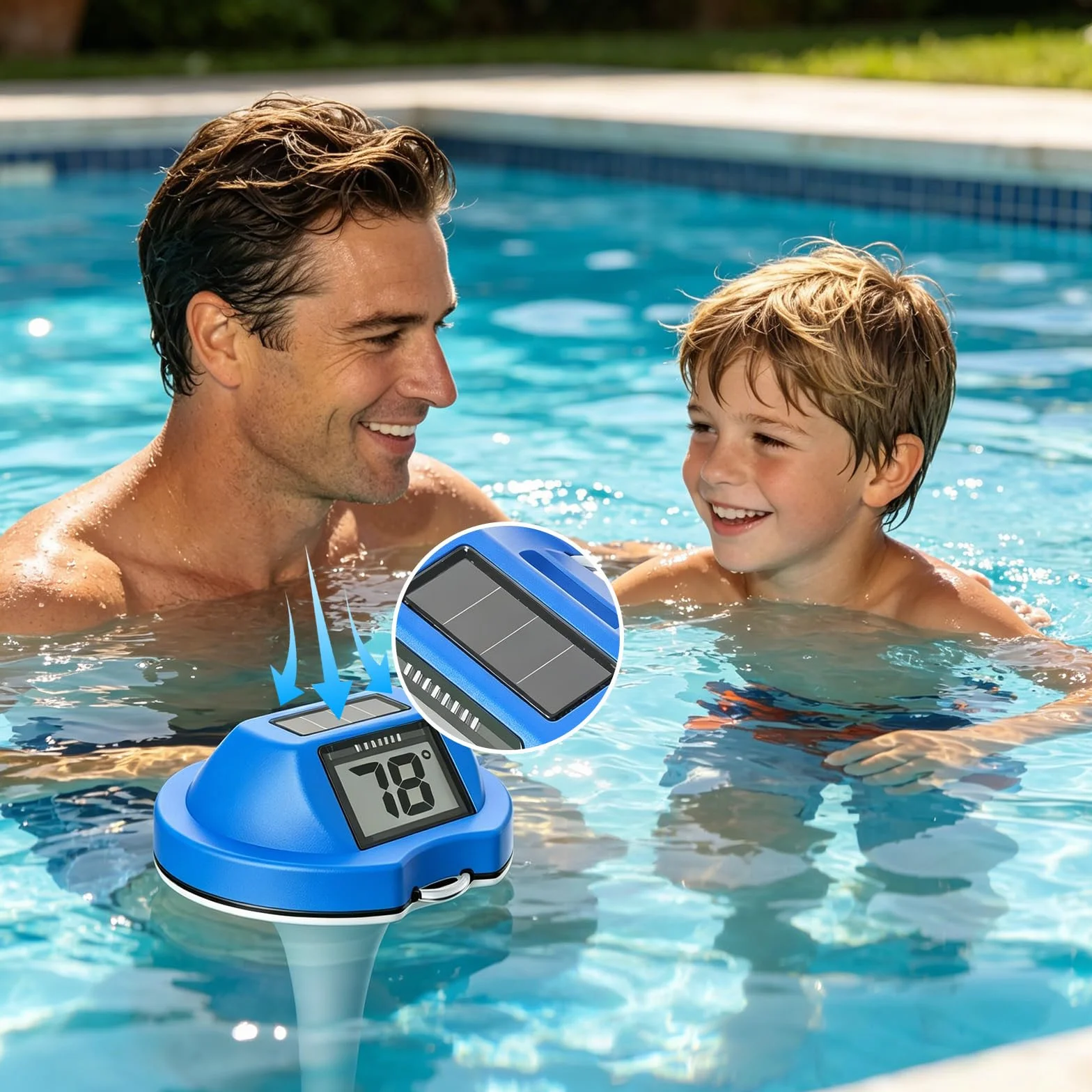 Thermomètre flottant piscine numérique étanche -9,9 à 50°C haute précision