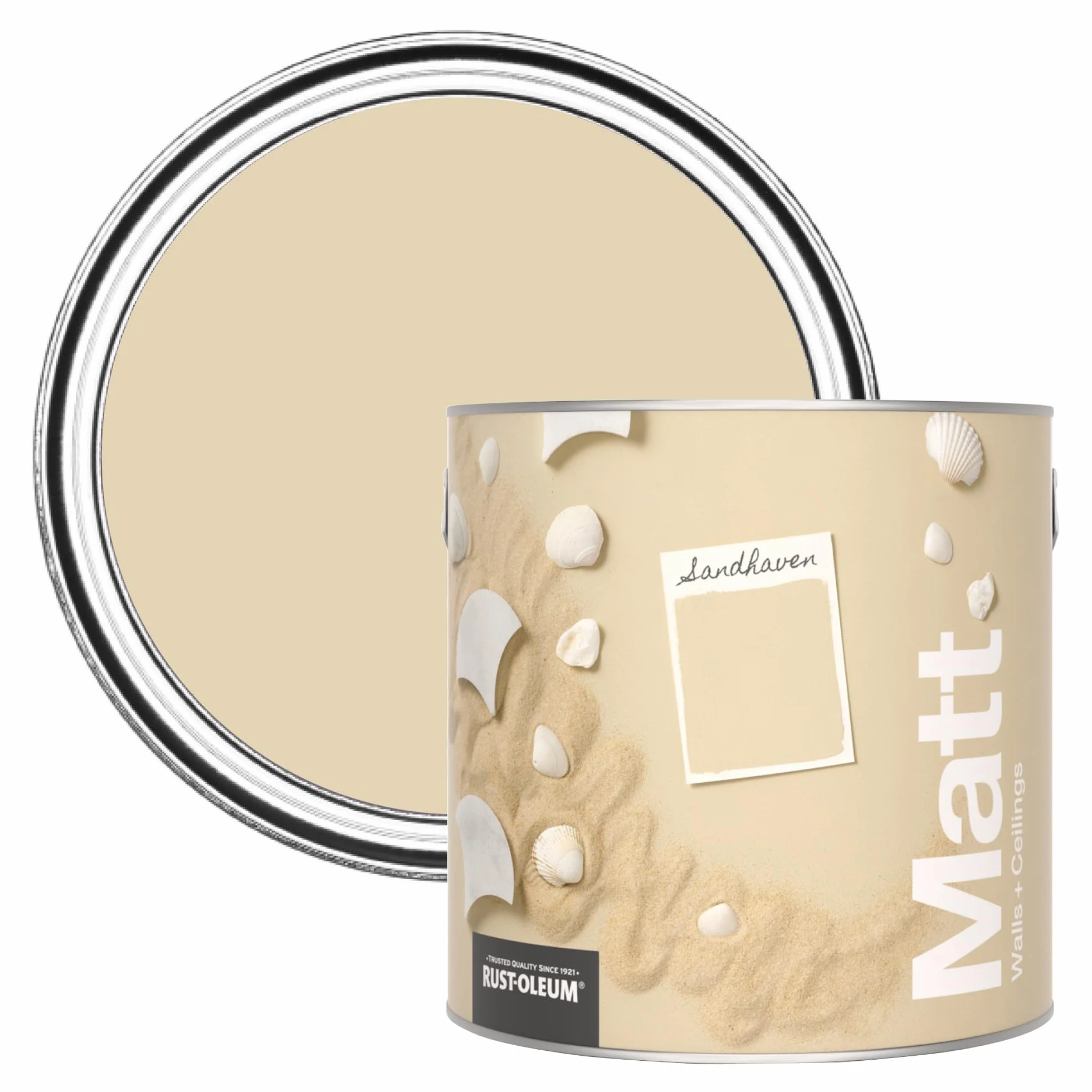 Rust-Oleum Peinture Mate Murs et Plafonds Beige - Sandhaven 2,5L