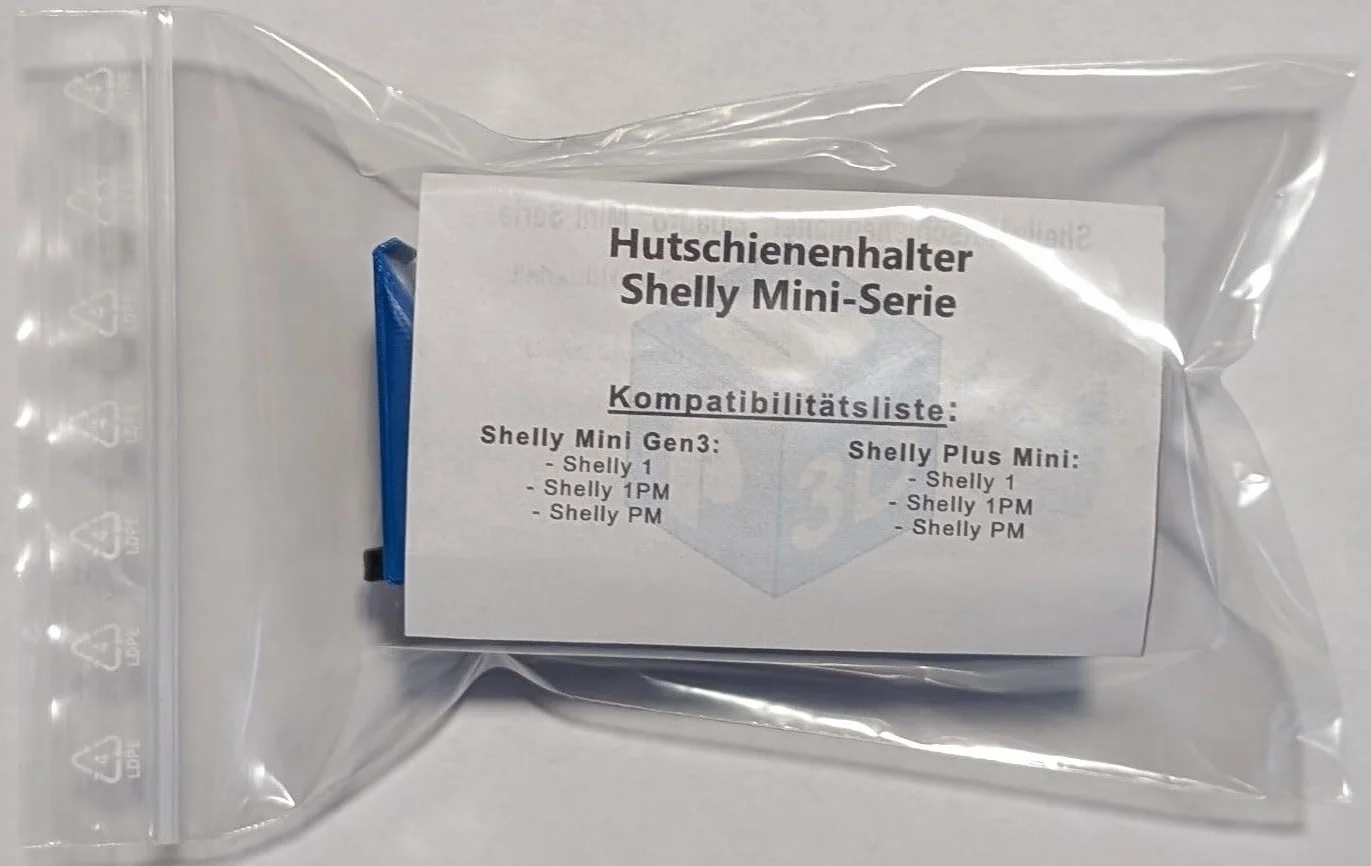 Shelly MINI Quadro Support de rail DIN 35 mm Blanc
