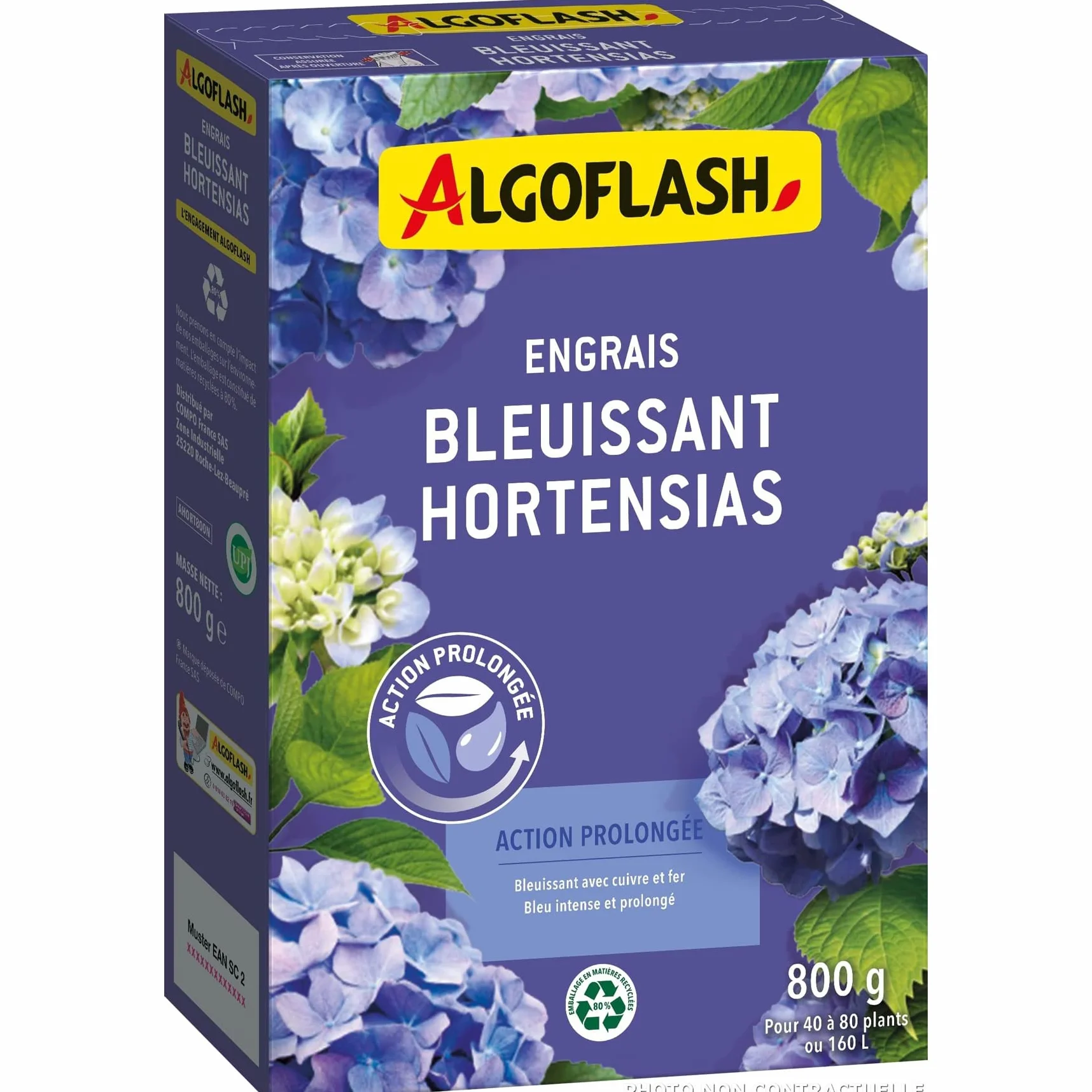 ALGOFLASH Engrais Bleuissant Hortensias Action prolongée 800 g