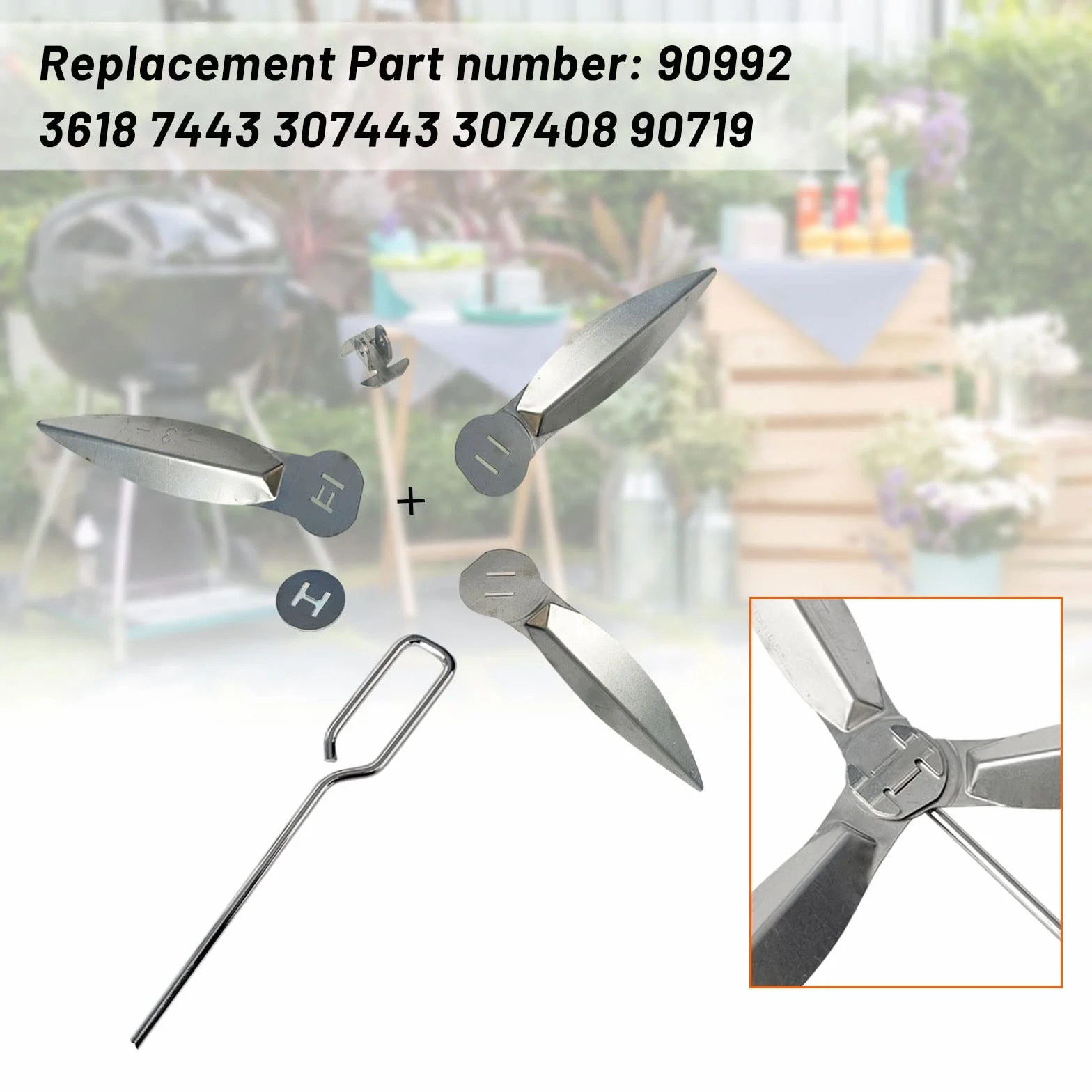 Lot de 2 Systèmes de Nettoyage One Touch 47cm pour Barbecues à Charbon