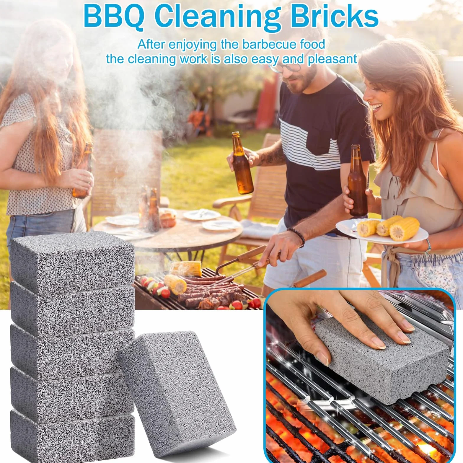 Pierre de Nettoyage pour Grill 6 Pièces Nettoyant Barbecue Grilles