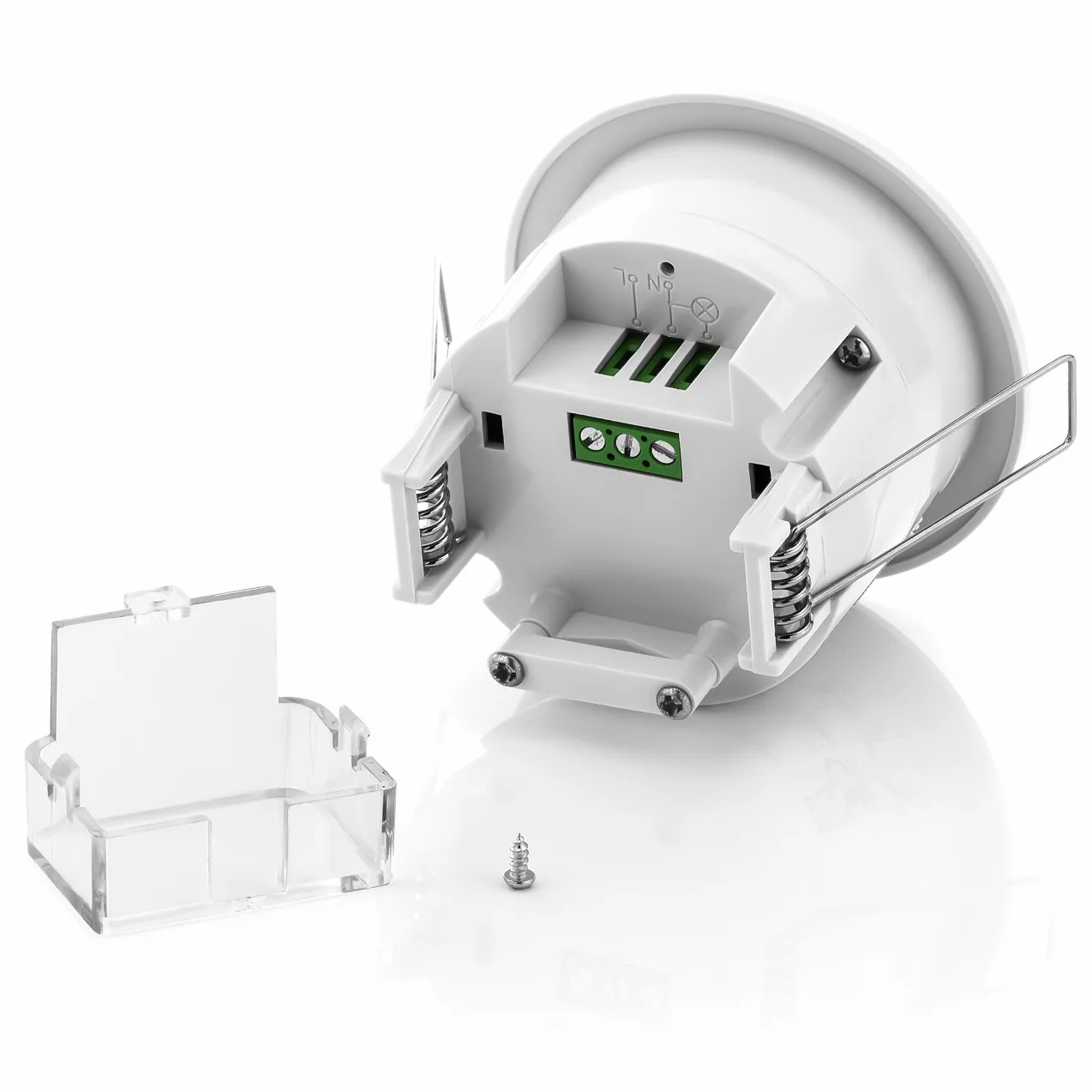 deleyCON 4X Infrarouge Détecteur de Mouvement Encastré Montage au Plafond Intérieur Contrôle des Feux Zone de Travail à 360° Portée de 6m Capteur de Lumière Intégré Blanc