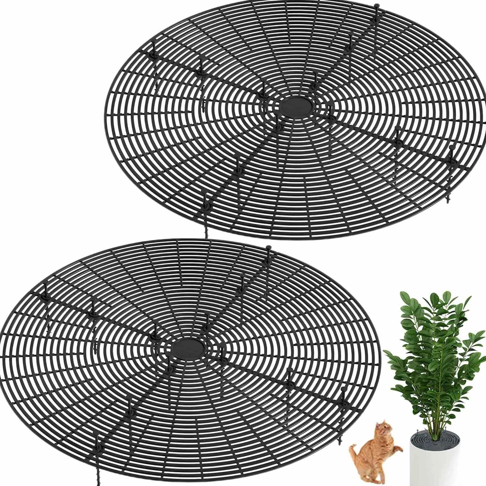 Tianher Grillage pour Pot de Fleurs 52cm Protection Animaux 2 Pièces