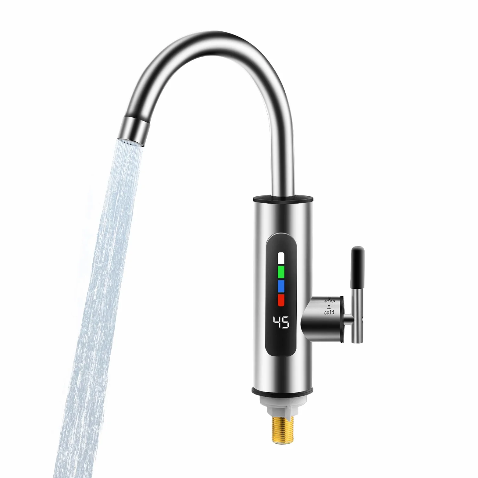 360° Robinet Chauffant Instantané 3000W Avec Indicateur LED Cuisine Salle De Bains