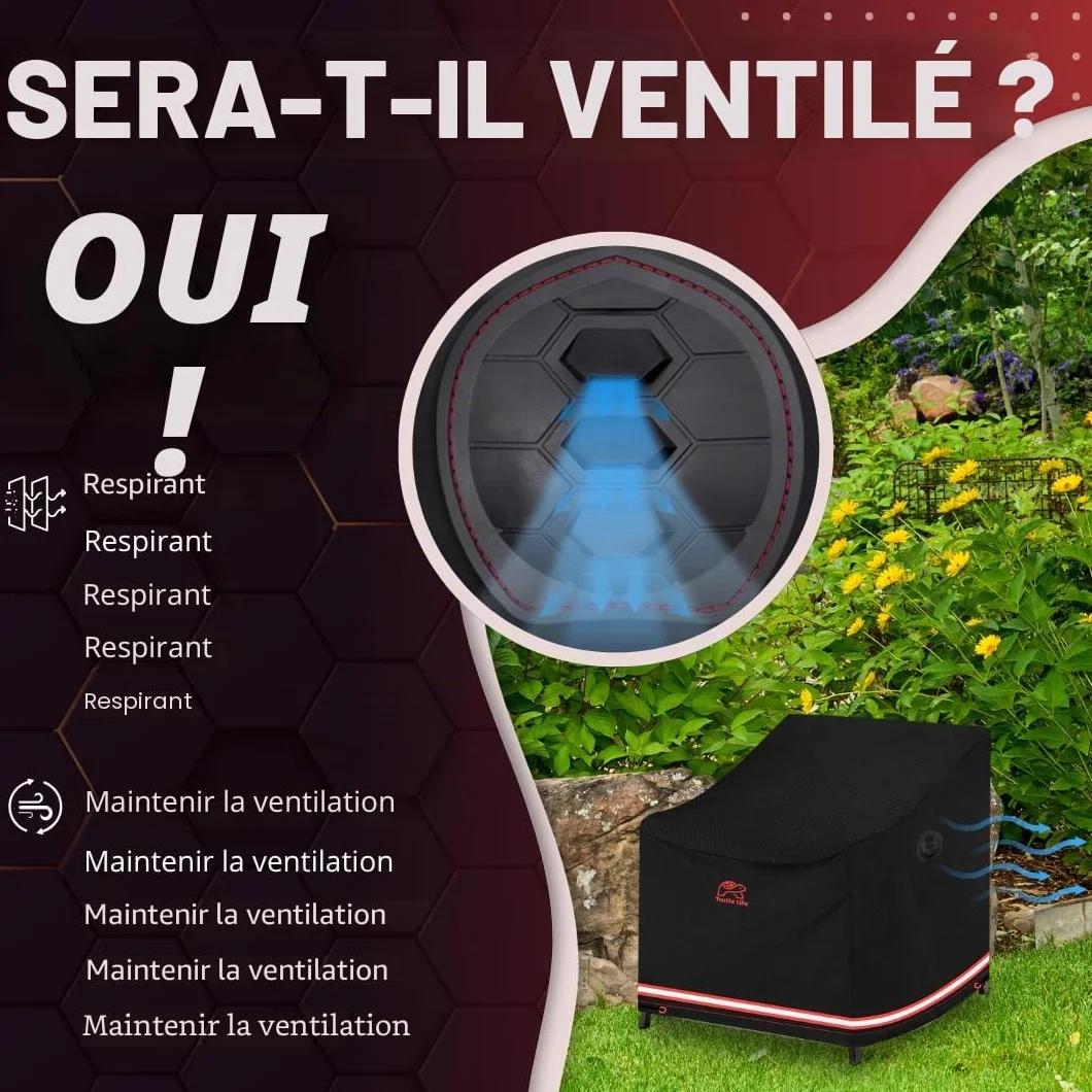 Turtle Life Housse de Chaise de Jardin Imperméable 79x94x76cm