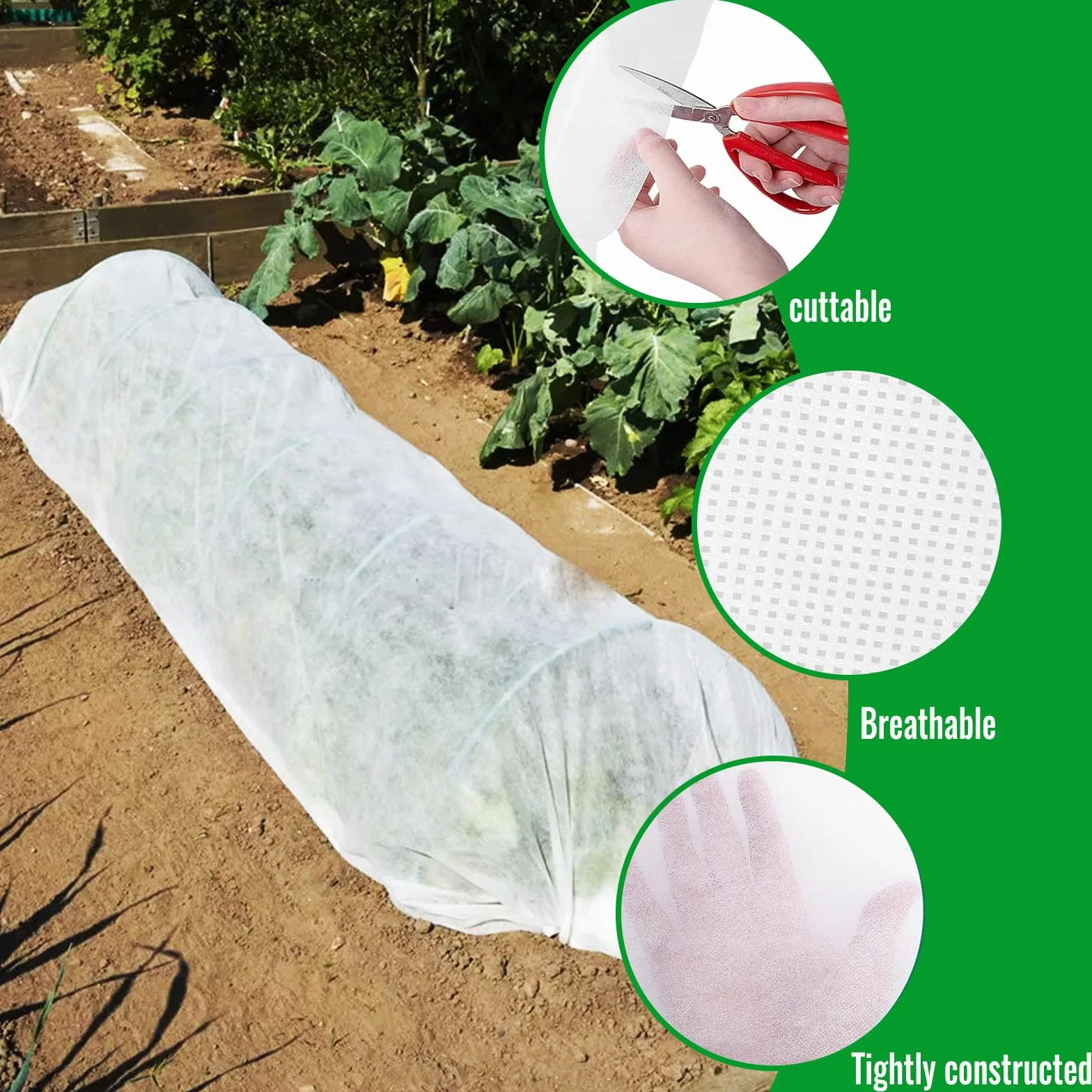 Bâche d'Hivernage Plante 2x10m Voile Hivernage Protection Gel Réutilisable Résistant Insectes Oiseaux Blanc