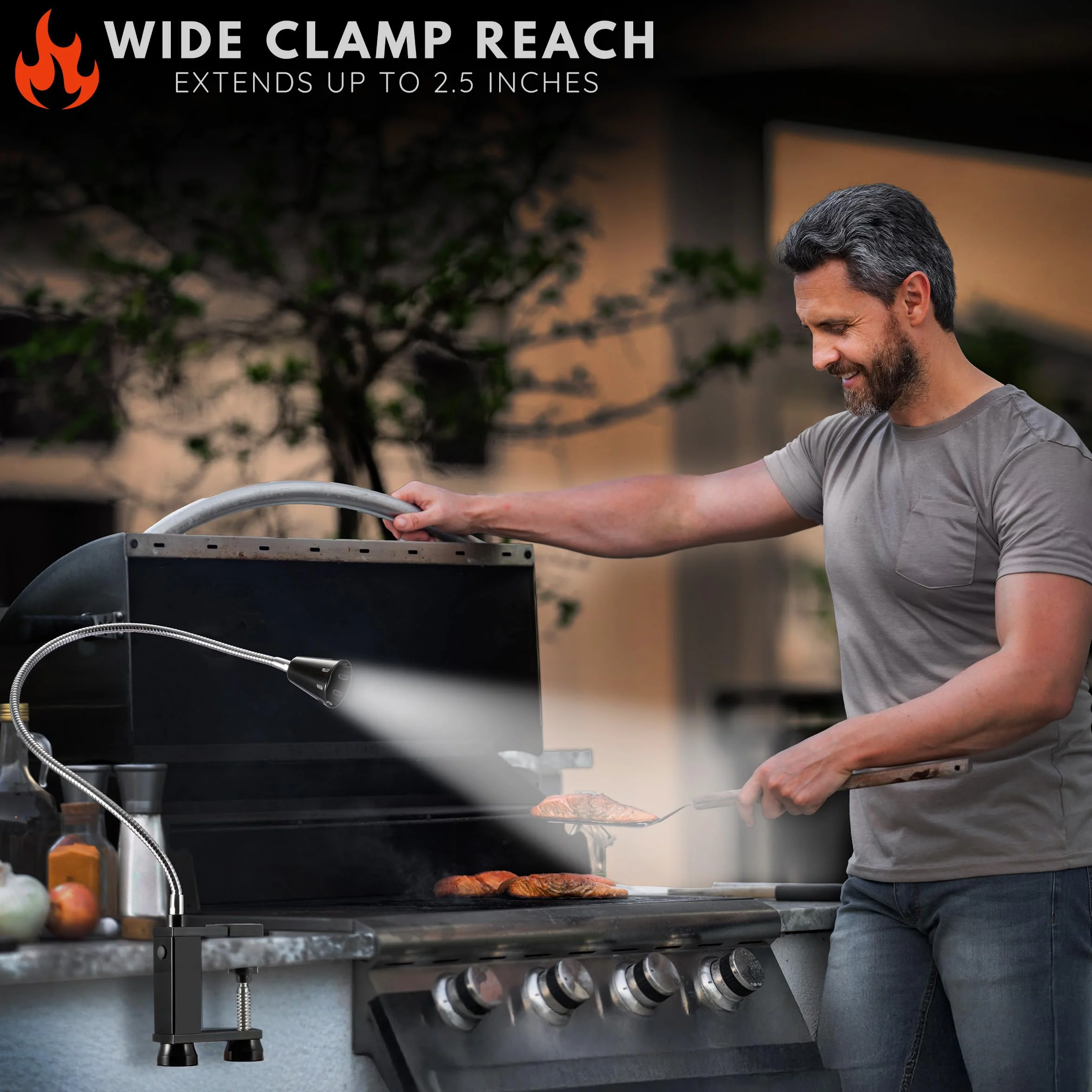Lampe de barbecue LED magnétique flexible col de cygne 360° résistant intempéries