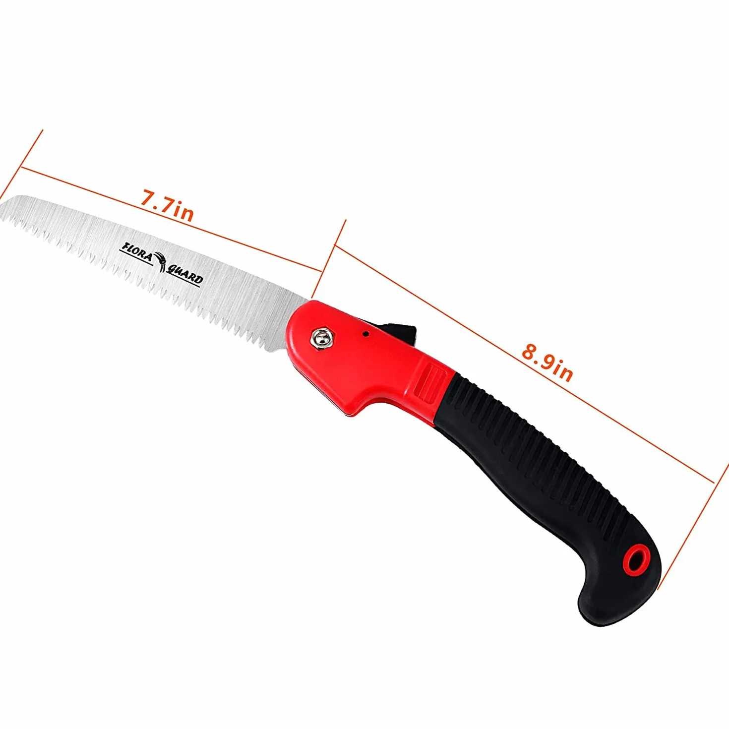 FLORA GUARD Pliable Scie à Main, Scie d'élagage Camping/avec Robuste 17,8 cm Professional Scie Pliante (Rouge)