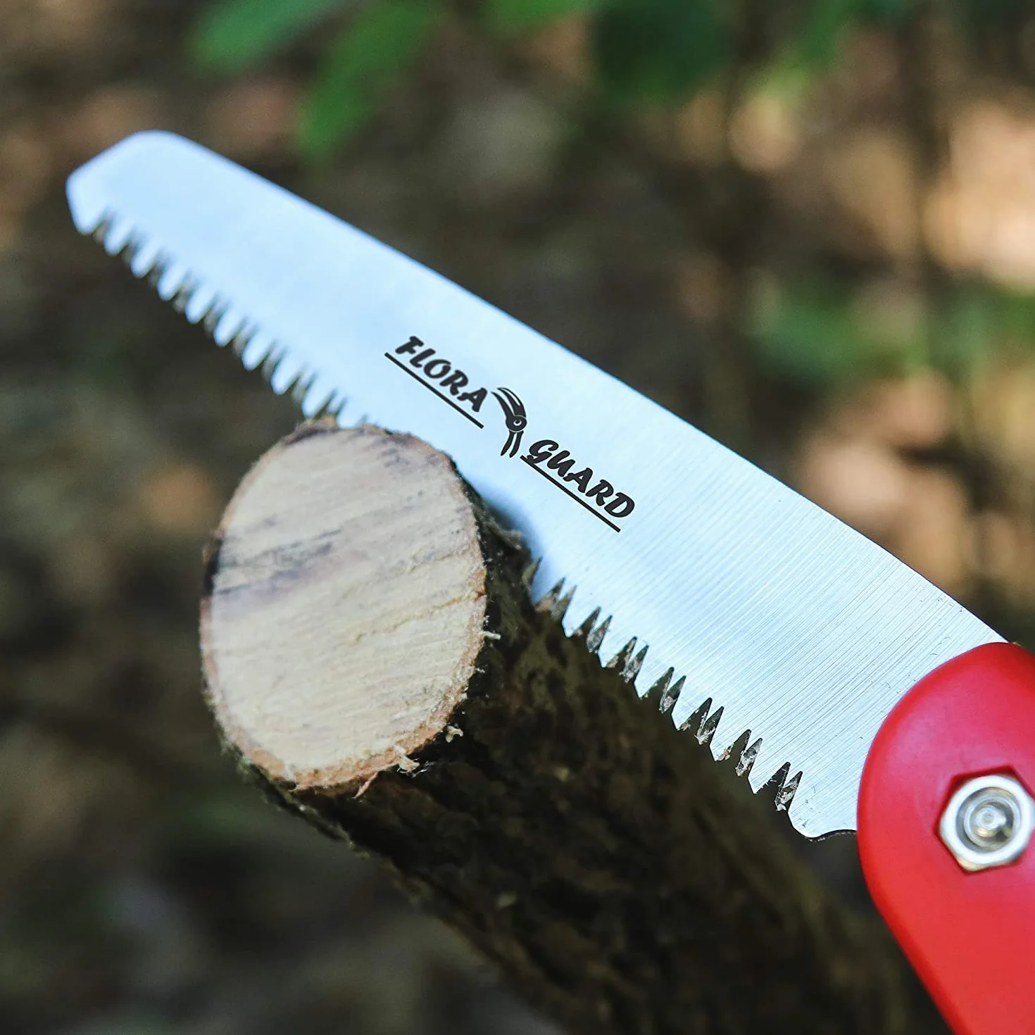 FLORA GUARD Pliable Scie à Main, Scie d'élagage Camping/avec Robuste 17,8 cm Professional Scie Pliante (Rouge)