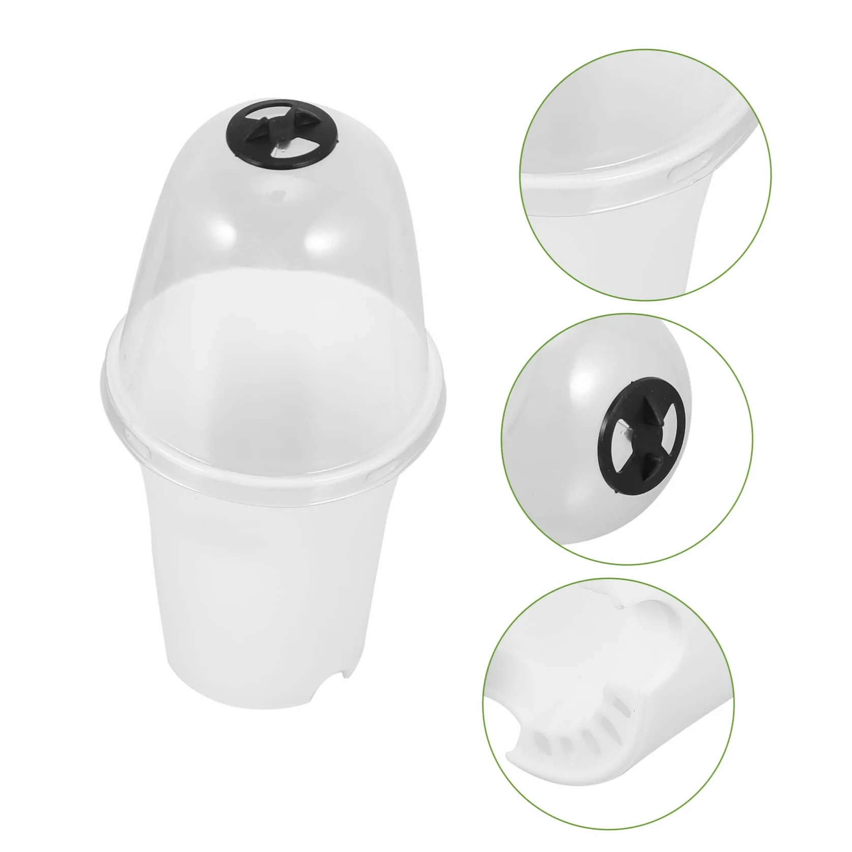 Lot de Pots de Fleurs Plastique avec Couvercle pour Plantes Succulentes Jardinière Intérieur Extérieur