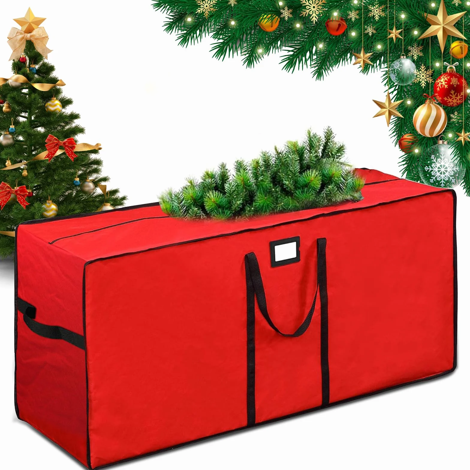 Sac de Rangement pour Coussins de Meubles de Jardin, Tissu Oxford 600D, 122x38x51cm