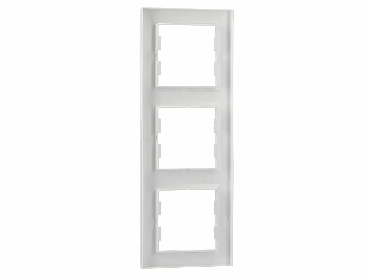 Schneider Electric Asfora EPH5810321D Cadre vertical pour prise et interrupteur, 3 prises, blanc, 1 pièce