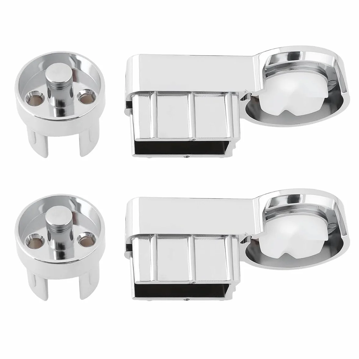 1 paire de charnières de paroi de douche en ABS chromé – G/D pour supports de salle de bain en verre de 6 mm avec système de serrage