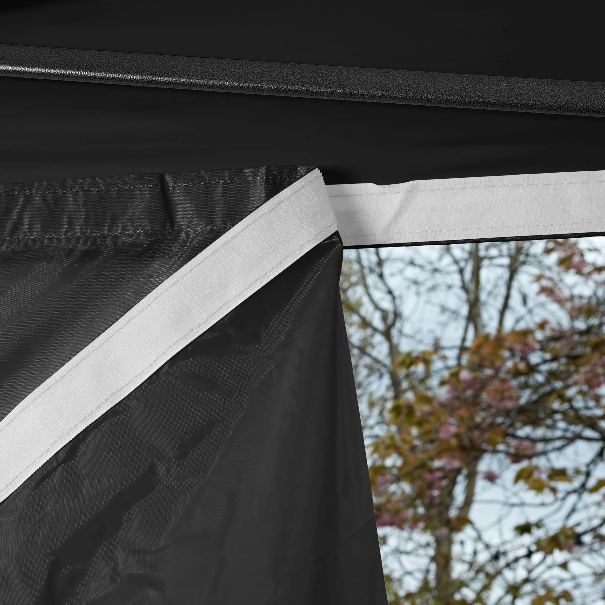 Tonnelle Pop-up 3x3m Imperméable 4 Parois Latérales Noir